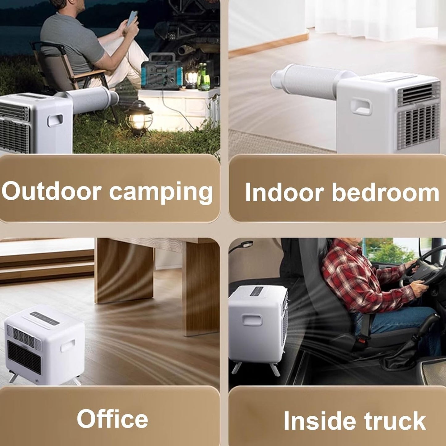  14000BTU Climatiseur Portable, Ventilateur De Refroidissement à économie D'énergie De Contrôle Tactile Pour Le Camping à Domicile, Pas De Fenêtre Nécessaire, Unité AC Compacte 238W Pour L'utilisation