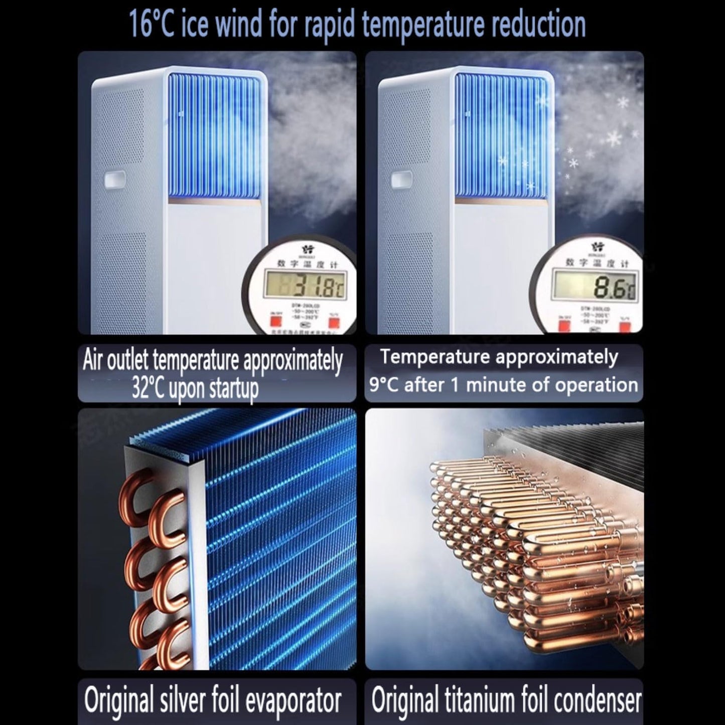 Unité De Climatisation Portable Smart 8000 BTU Avec Kit à Distance Et Fenêtre, Refroidit Les Chambres Jusqu'à 50 Pieds Carrés, Idéal Pour La Chambre De Bureau à Domicile
