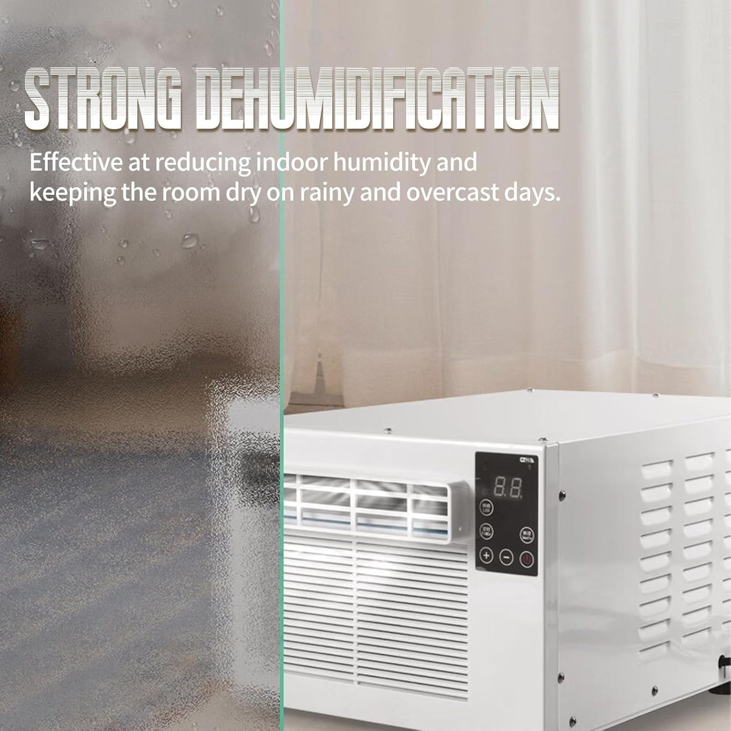  Climatiseur Portable 550W Déshumidificateur Compact, Unité De Refroidissement à Faible Puissance Pour Le Dortoir De Chambre, Fonctionnement Silencieux Avec Télécommande, Aucune Installation Nécessaire