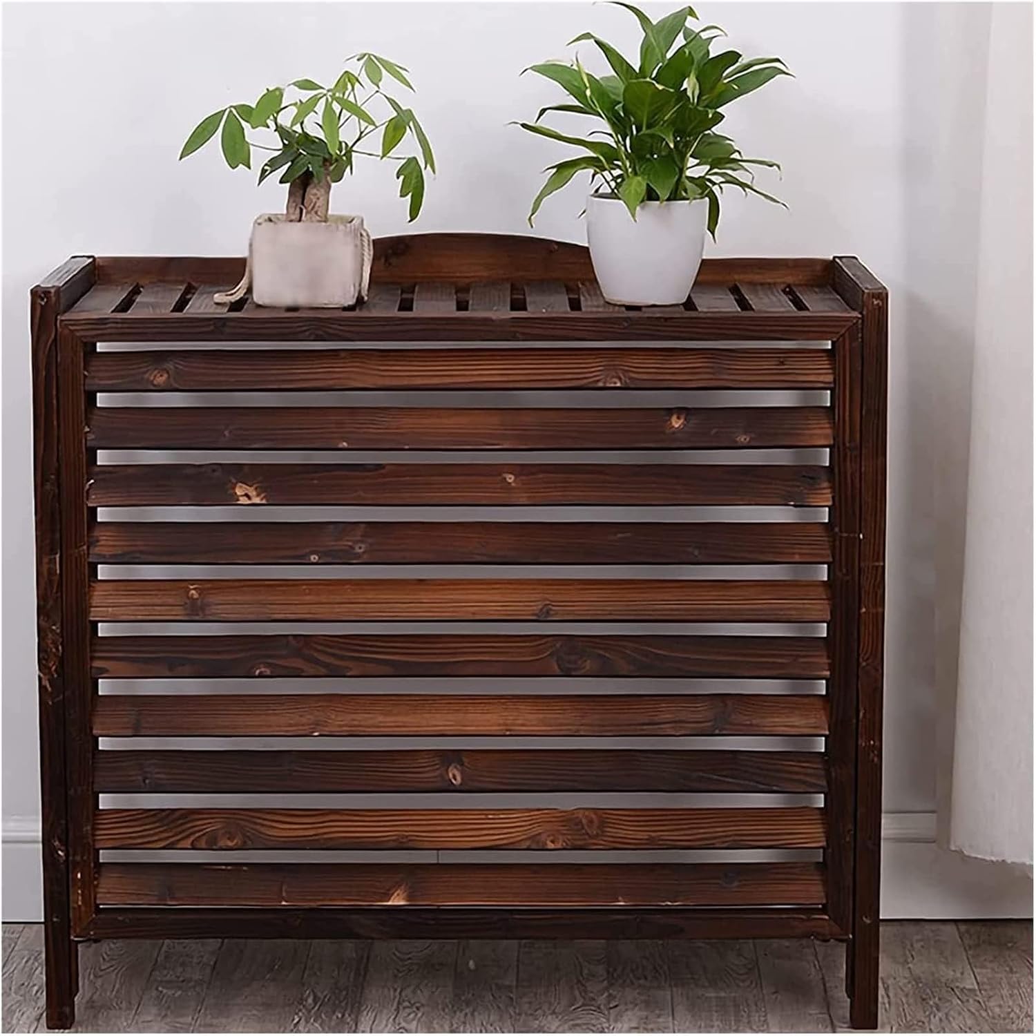  Housse De Protection Robuste En Bois Massif Pour Climatiseur De Fenêtre, Imperméable, Anti-poussière, Anti-Condensation, Pour Clôture De Confidentialité Extérieure, Poubelle