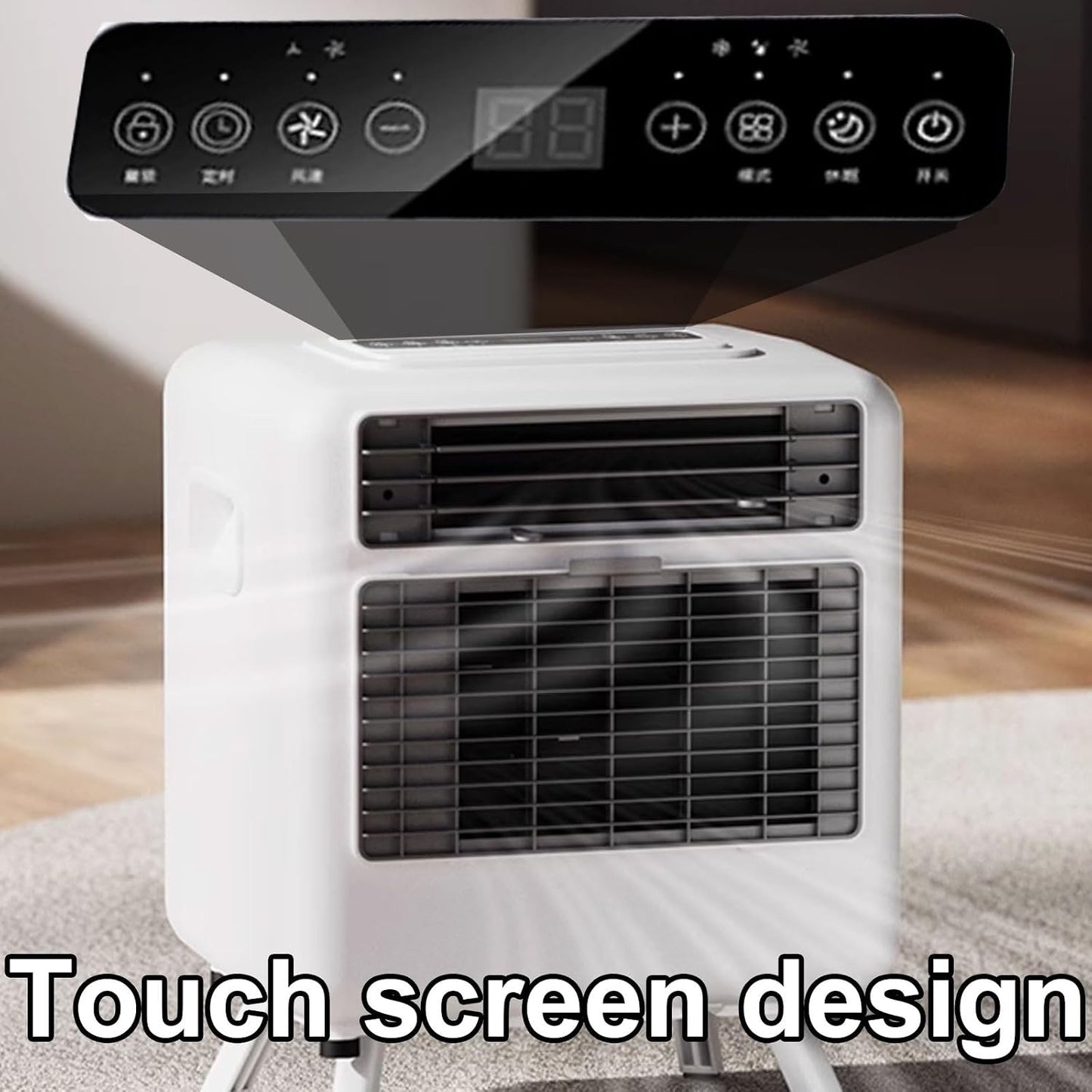  14000BTU Climatiseur Portable, Ventilateur De Refroidissement à économie D'énergie De Contrôle Tactile Pour Le Camping à Domicile, Pas De Fenêtre Nécessaire, Unité AC Compacte 238W Pour L'utilisation