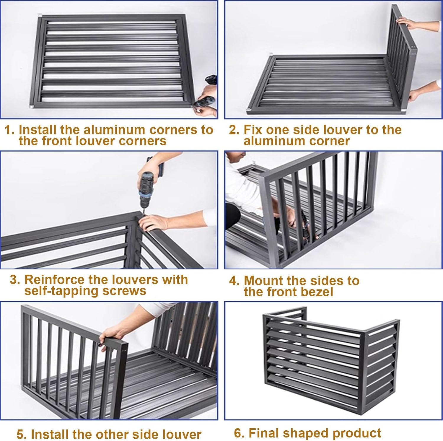 GENERIC Mini Climatiseur Et Housse De Pompe à Chaleur D'extérieur – Protection En Aluminium Pour Unités Extérieures, Résistante Aux Intempéries, S'adapte à La Plupart Des Marques, Design élégant De Clôture
