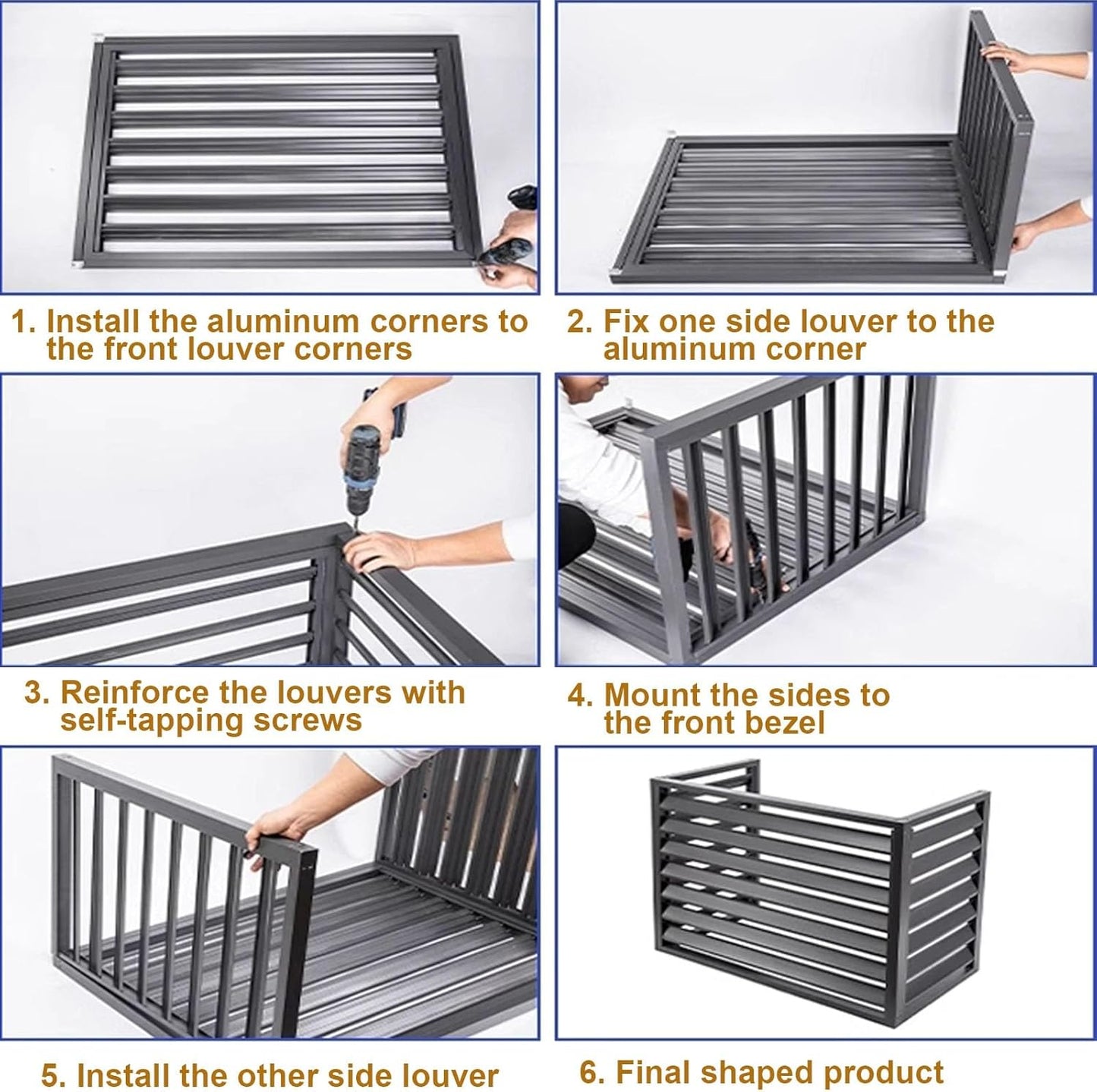 GENERIC Housse Décorative En Aluminium Pour Climatiseur – Clôture élégante Pour Climatisation Et Pompe à Chaleur – Résistante Aux Intempéries – Compatible Avec La Plupart Des Systèmes De Climatisation