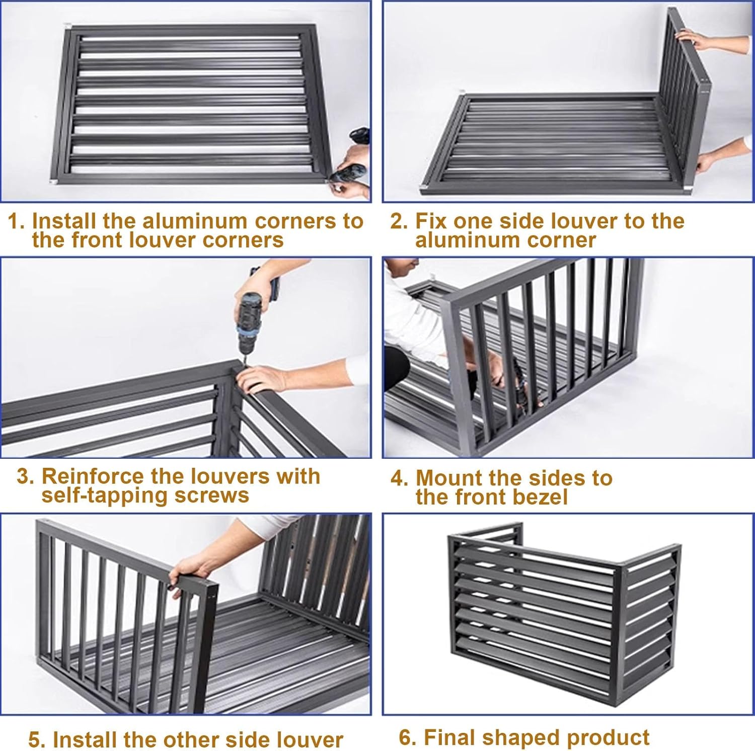 GENERIC Housse Décorative En Aluminium Pour Climatiseur – Clôture élégante Pour Climatisation Et Pompe à Chaleur – Résistante Aux Intempéries – Compatible Avec La Plupart Des Systèmes De Climatisation