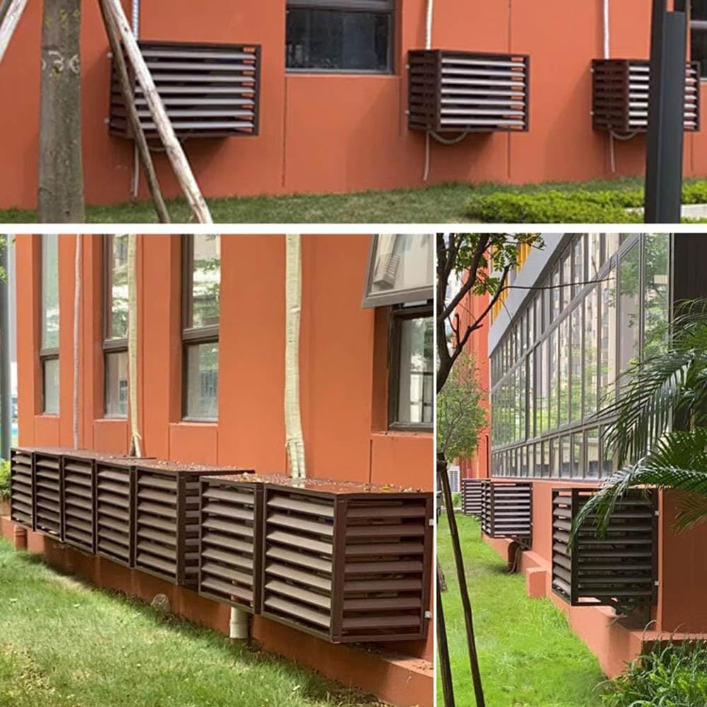 GENERIC Housse De Protection En Aluminium Pour Climatiseur Extérieur - Marron - 110 X 60 X 80 Cm - Résistant Aux Intempéries Et Durable