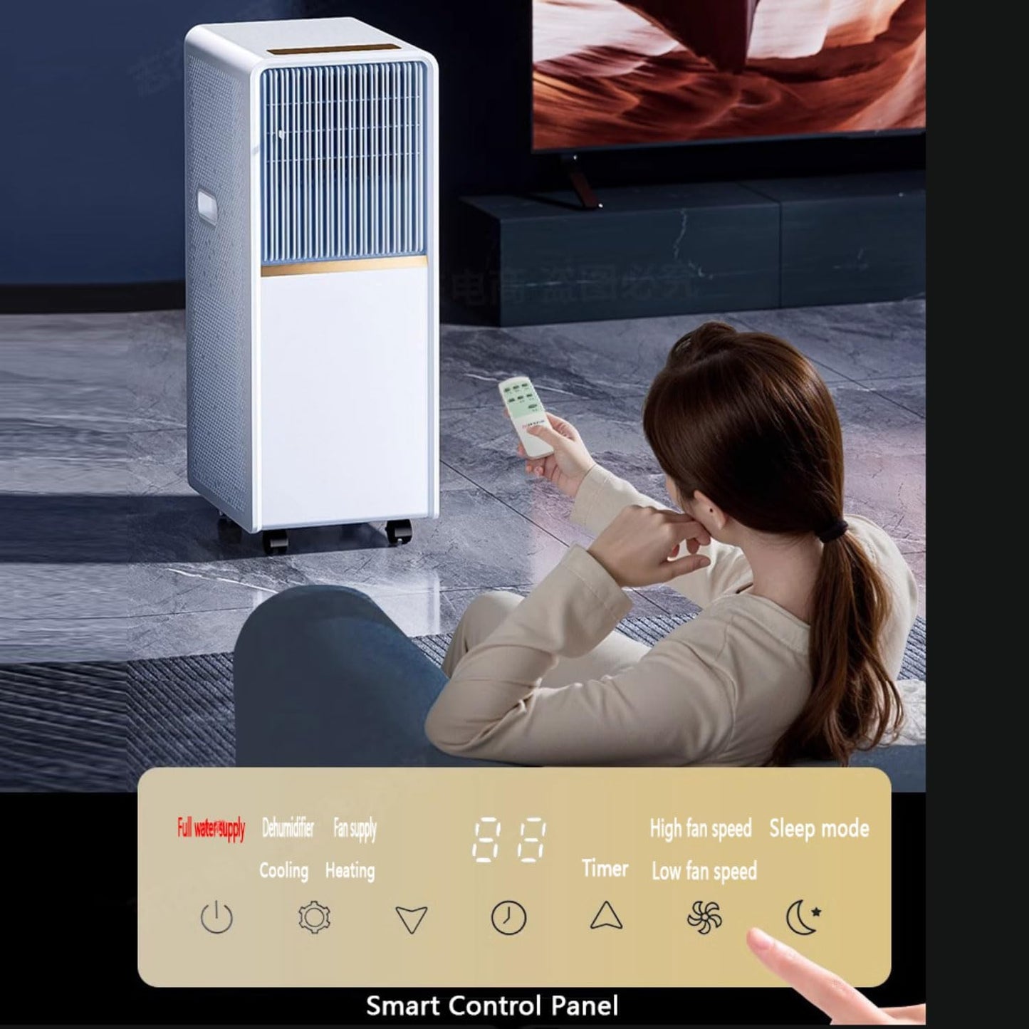  8000 BTU Portable AC Unit Avec Télécommande Et Kit De Fenêtre, Refroidit Les Chambres De 50 Pieds Carrés, Fonctionnement Silencieux Pour Le Bureau De Chambre à Coucher, Déshumidificateur Avec Filtre à