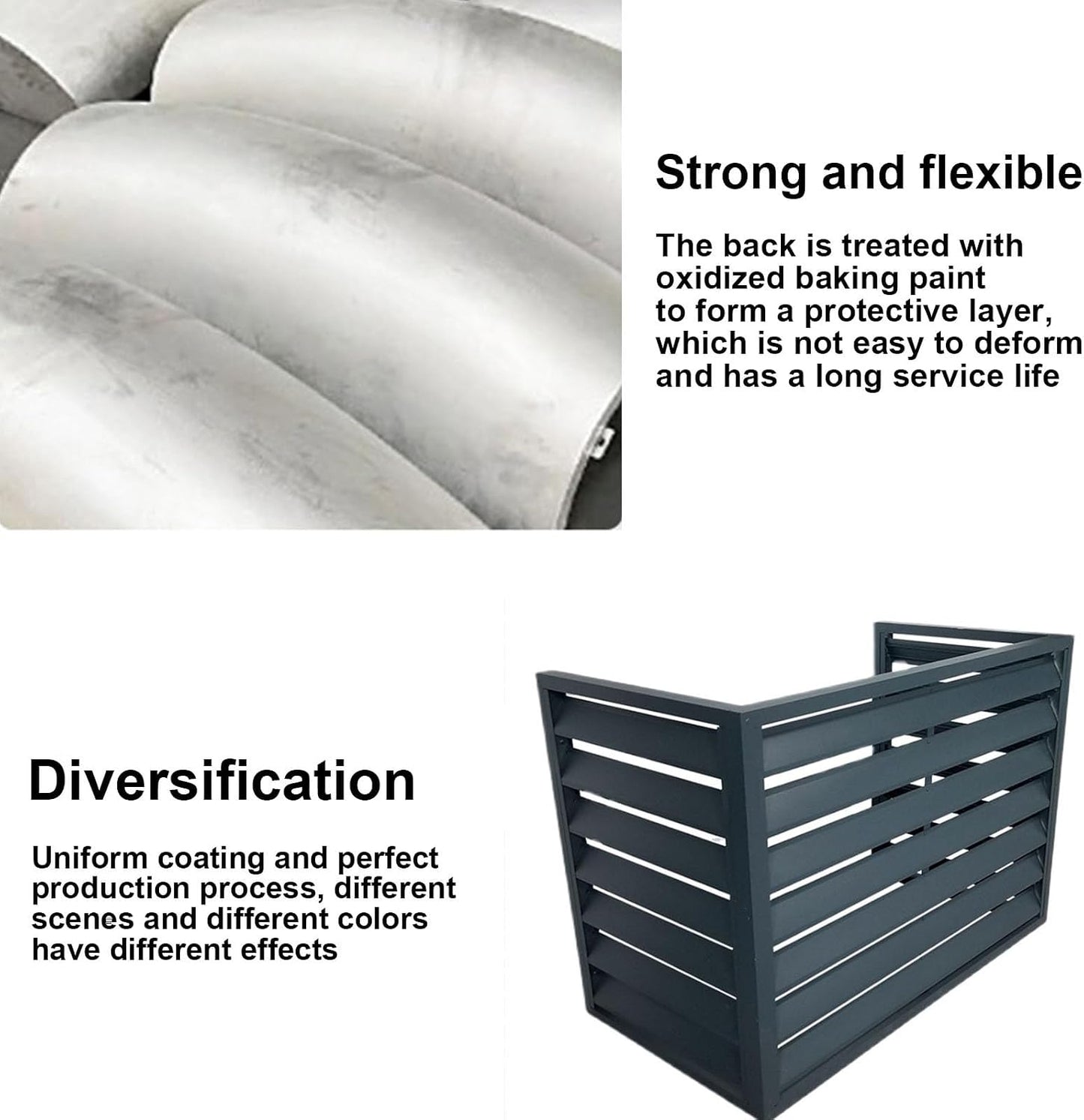  Housse De Climatiseur En Aluminium Et Protecteur De Pompe à Chaleur Mini Split Outdoor Unit Shield Gris Boîtier Résistant Aux Intempéries Clôture élégante Pour Intérieur Et Extérieur Taille