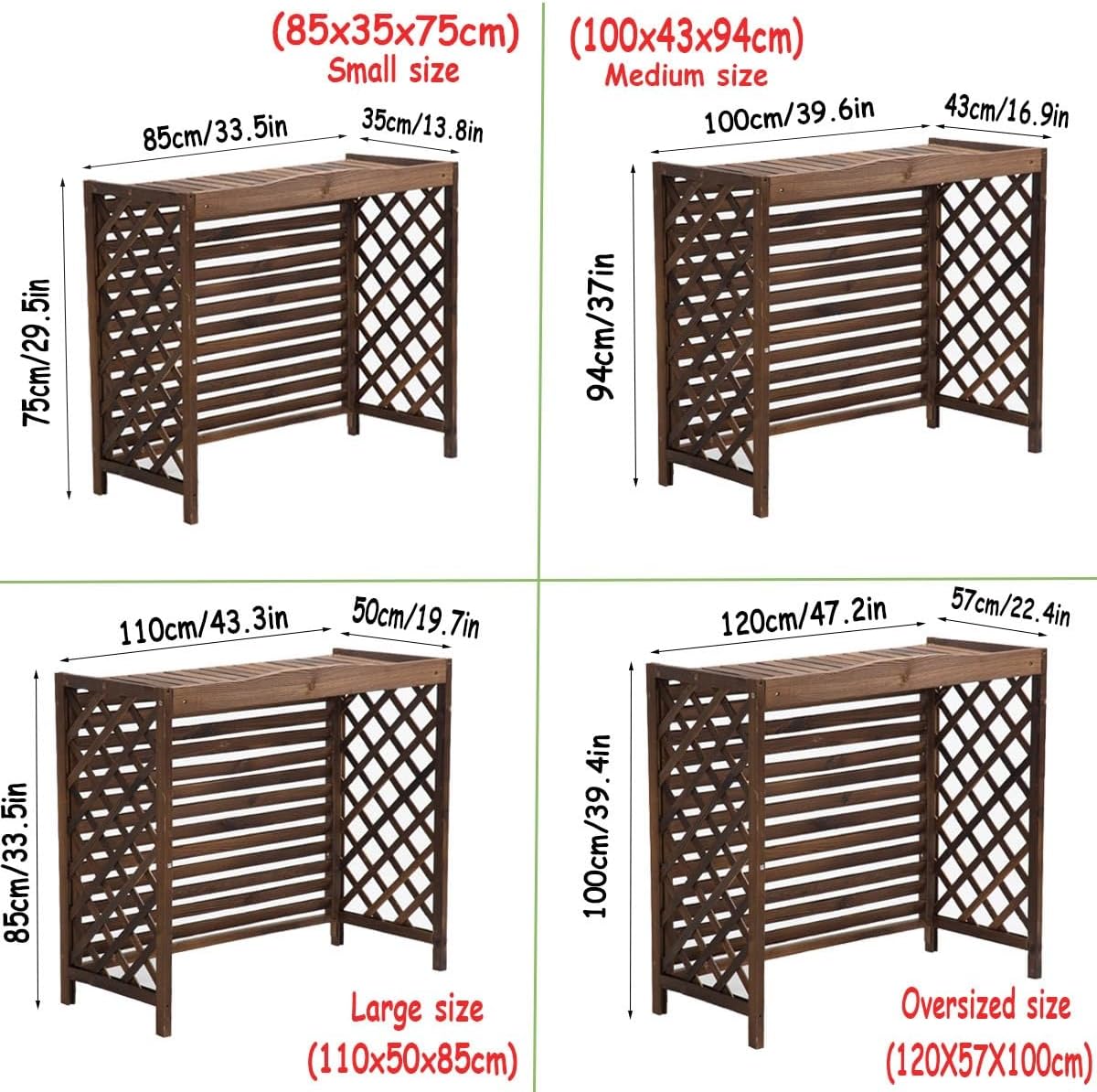  Housse De Protection Pour Climatiseur Extérieur – Support Marron Résistant Aux Intempéries Et Volet De Clôture Décoratif Pour Unités AC – Taille M – Protection élégante Et Durable