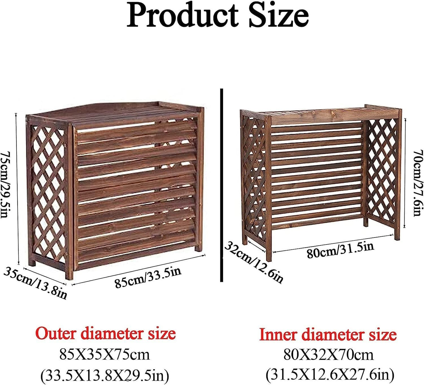  Grilles De Protection Pour Climatiseurs Et Pompes à Chaleur, Volets De Protection Pour Climatisation, Cadre De Protection En Bois Pour Climatisation, Facile à Installer