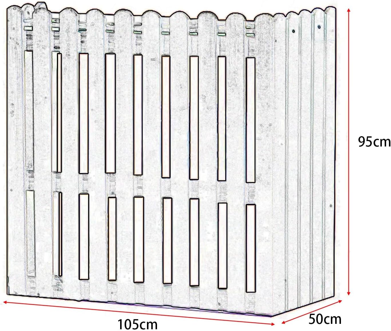  Housse De Protection Pour Climatiseur Extérieur - Boîtier En Bois Pour Pompe à Chaleur, Protection Contre Les Intempéries Pour Pompes à Chaleur Et Climatiseurs - Marron 1