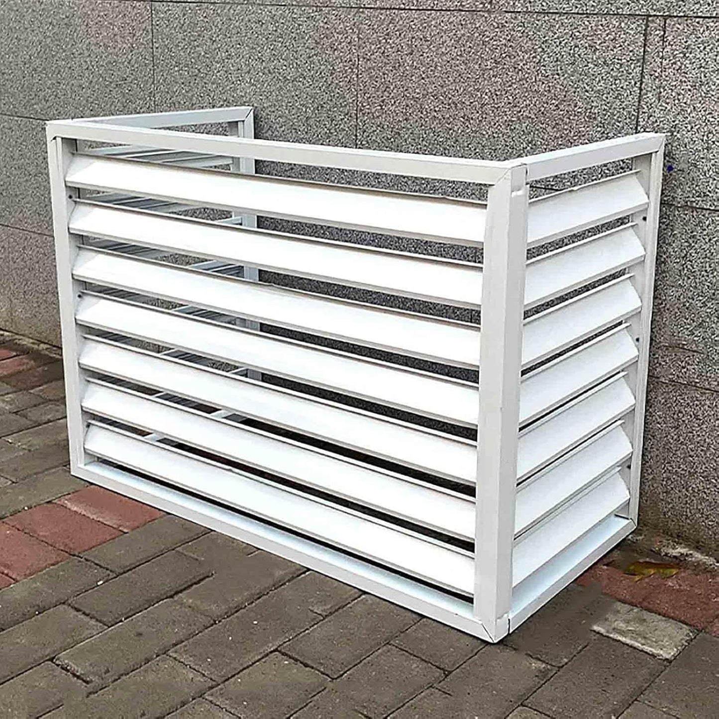  Housse De Protection Pour Climatiseur Extérieur – Couvercle De Pompe à Chaleur En Aluminium Résistant Aux Intempéries – Barrière Décorative D'intimité – Boîte De Protection Anti-bruit Pour