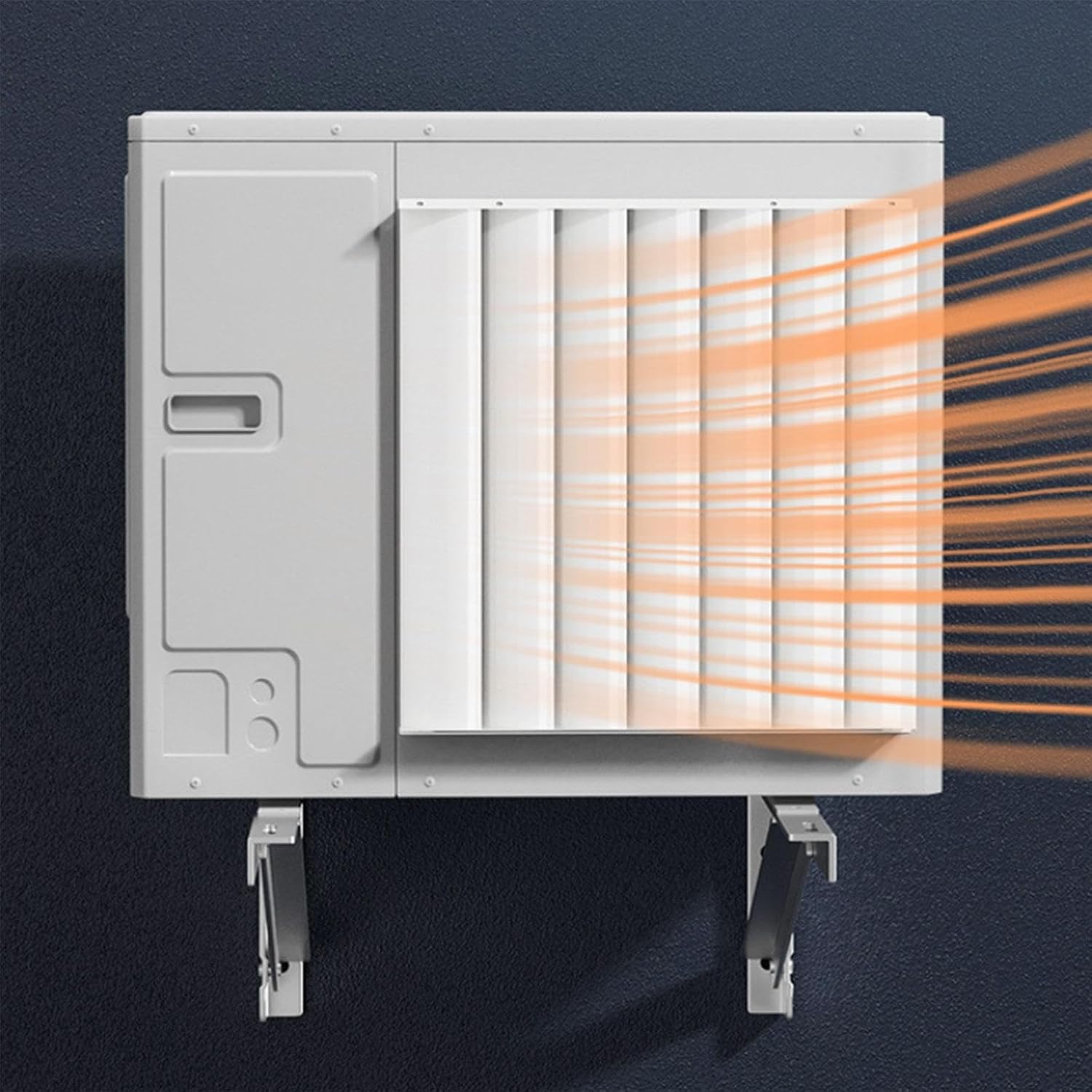  LOVIVER Déflecteur De Condenseur De Climatiseur En Acier Galvanisé, Panneau Déviateur Pour Compresseur De Clim, Pare-Vent Pour Unité Extérieure 1-3P, Protection Pour Climatiseur De Chambre, 55cmx55cm