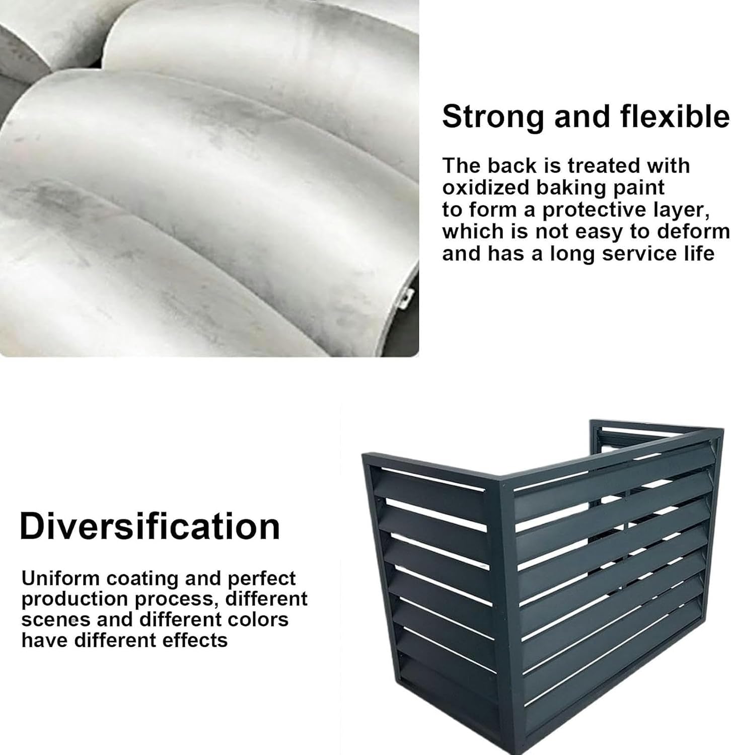 GENERIC Mini Housse D'extérieur Divisée En Aluminium Pour Climatiseur Et Pompe à Chaleur, écran De Clôture Pour Dissimuler L'unité, Protection Contre Les Intempéries Pour Unités Extérieures, Et Design élégant
