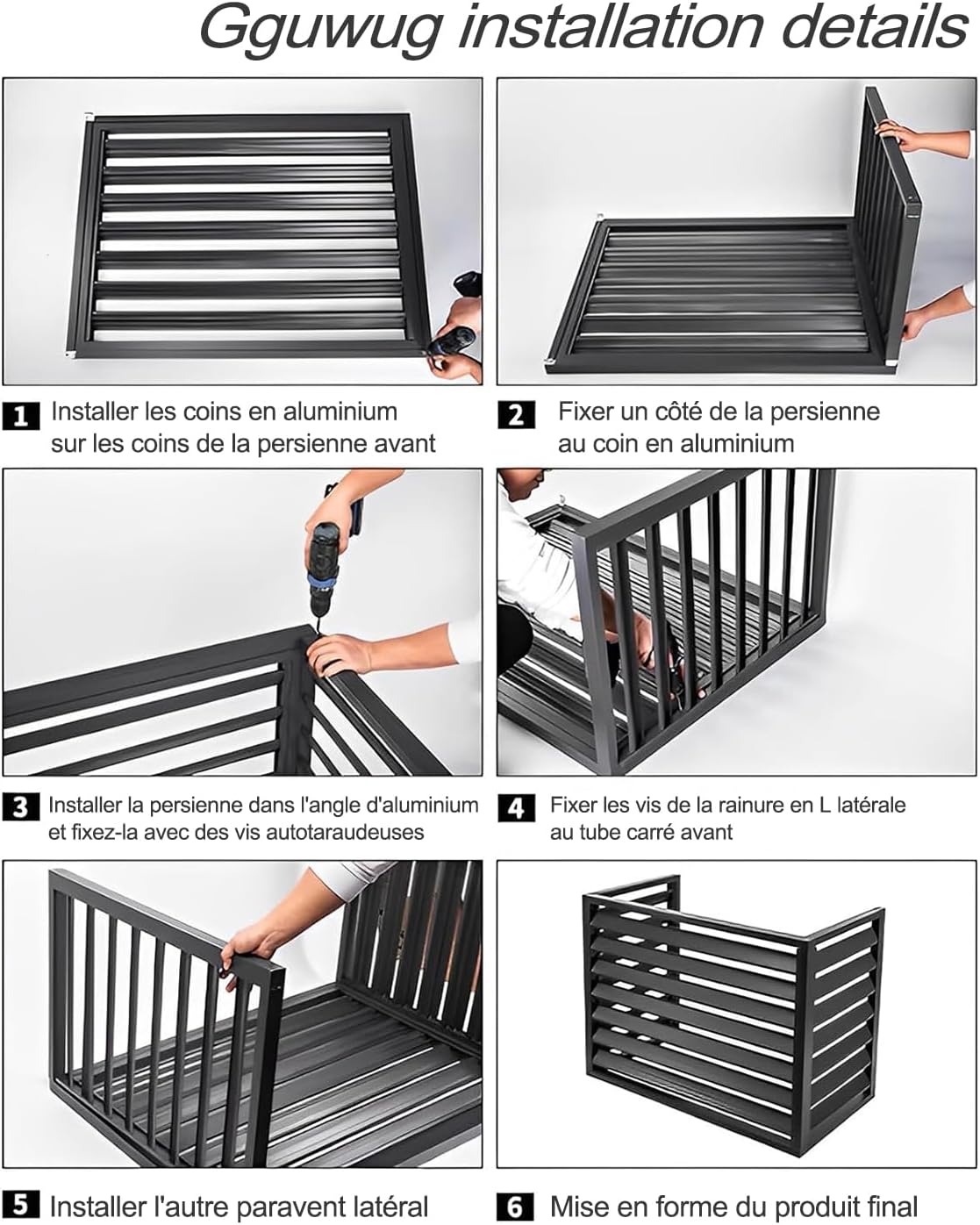  1.5P Climatiseur Mural Aluminium Composite Caisson Anti Bruit Pompe A Chaleur Support Climatiseur Exterieur Cache Clim,Étanche À La Poussière Et À L'eau Pour Intérieur Extérieur Support