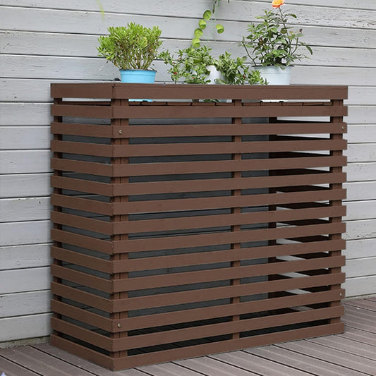  Housse En Bois Pour Climatiseur – Clôture De Protection Pour Pompe à Chaleur Extérieure élégante Pour Jardin Et Résistant Aux Intempéries, Parfaite Pour Dissimuler Le Climatiseur