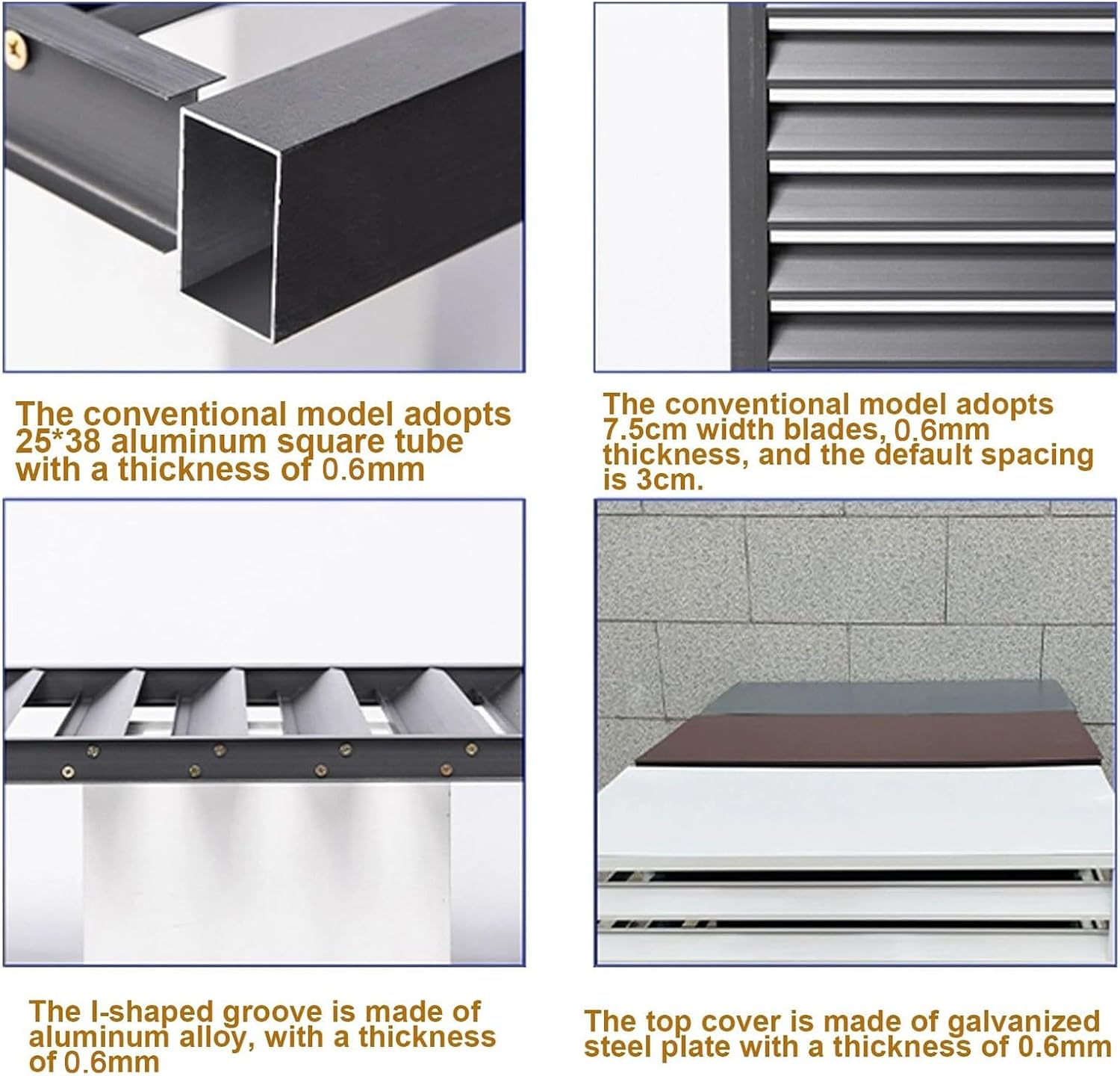  Lot De 2 Grilles De Protection Pour Mini-climatiseurs Split Extérieurs, En Aluminium, Pour Protection De La Vie Privée, Pour Pompes à Chaleur, Antivol (Blanc, 110 X 60 X 80 Cm)