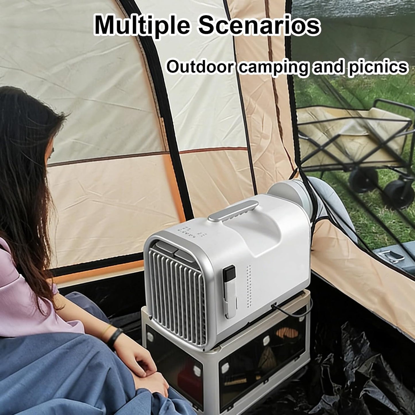 GENERIC Climatiseur Portable Avec Affichage Numérique, Aucune Installation Nécessaire Pour Le Camping Et L'utilisation En Extérieur