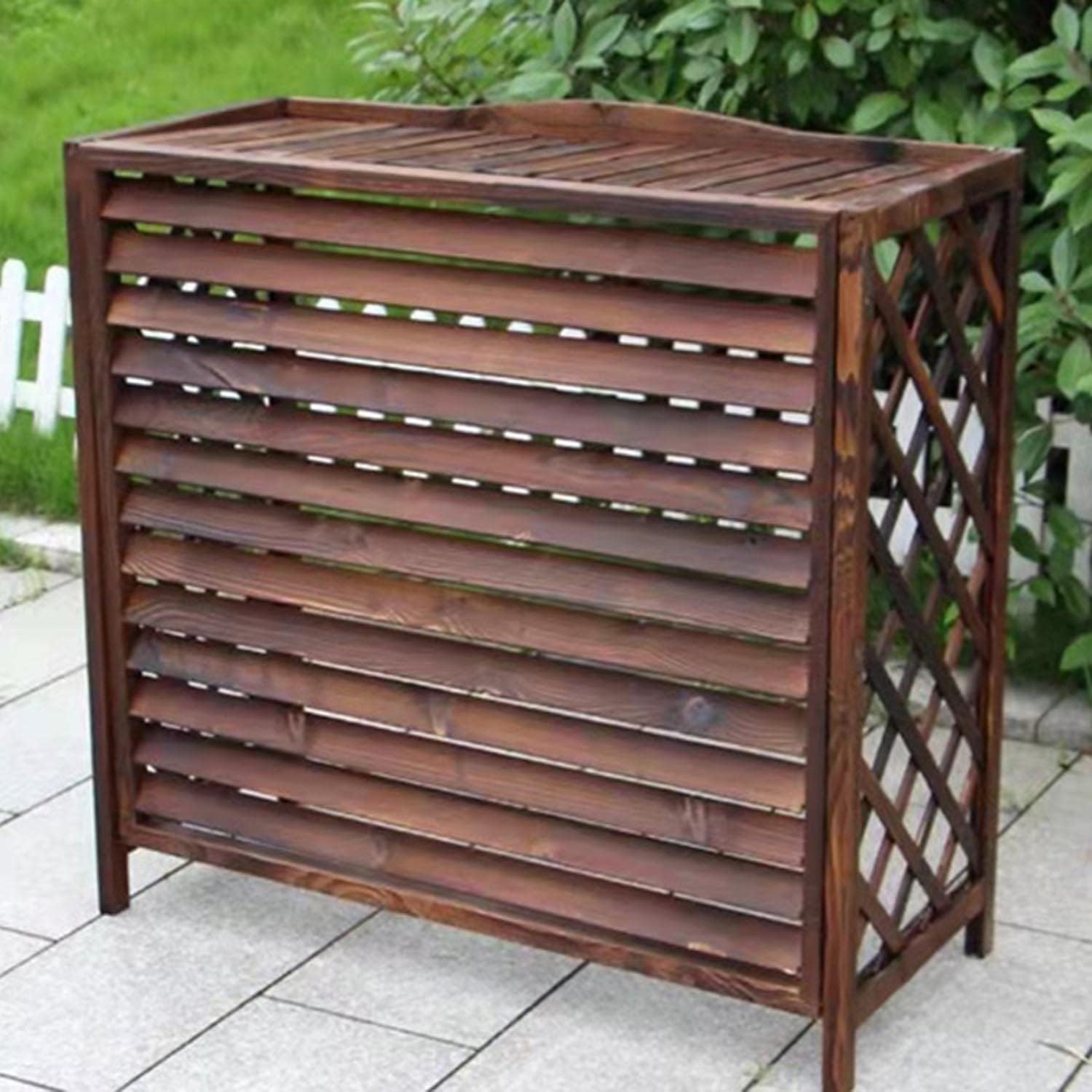  Housse De Protection Pour Climatiseur En Bois Massif, Séparateur D'espace, Boîtier De Poubelle, Support De Fleurs, Grille De Protection Pour Climatiseur Et Chauffage