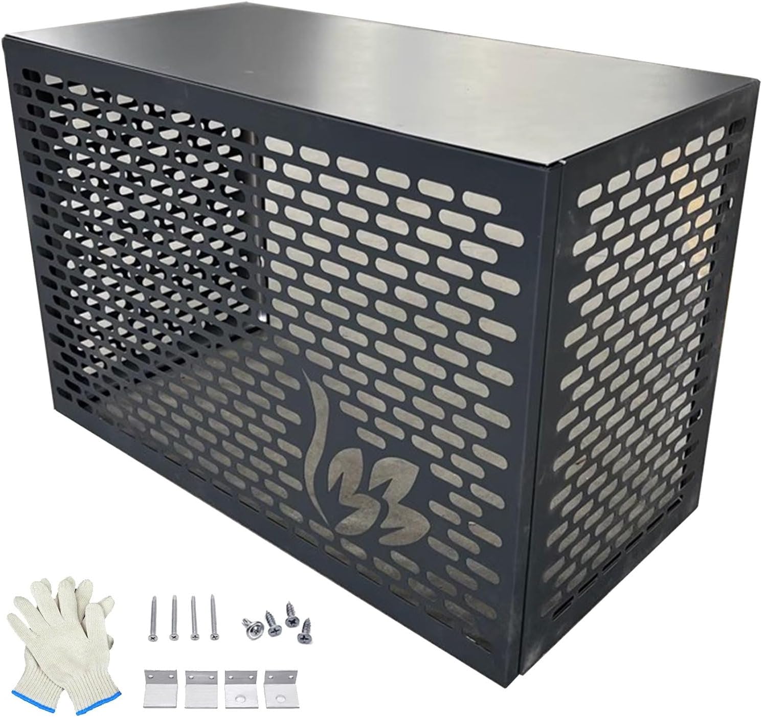 GENERIC Clôture De Climatiseur Extérieur à 4 Panneaux En Alliage D'aluminium Pour Unité Extérieure Résistante Aux Intempéries 108 X 56 X 78 Cm – Et Solution élégante.