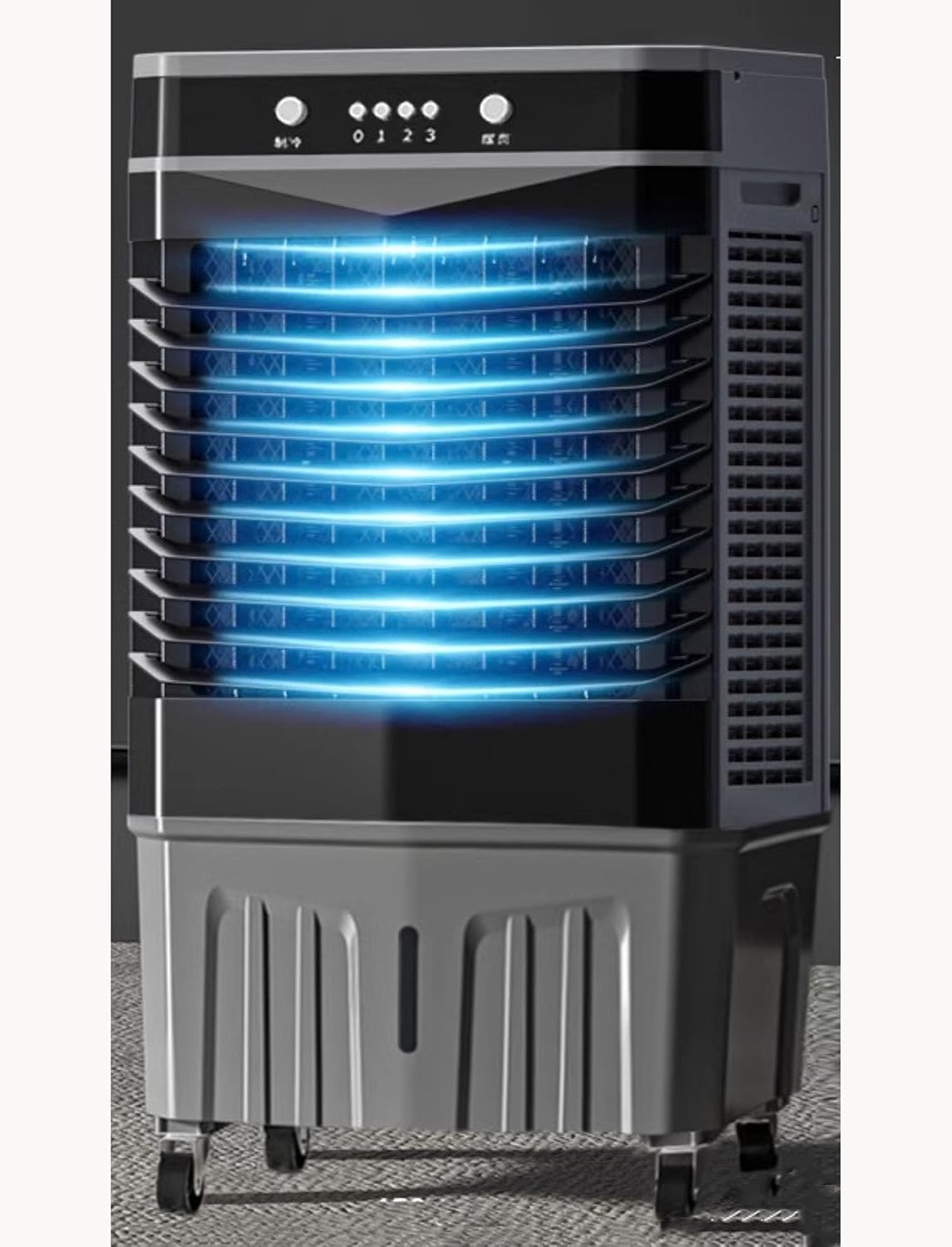 GENERIC Ventilateur De Refroidisseur D'air Portable Avec 3 Vitesses, 120 AC D'évaporation Oscillant Pour La Pièce, Humidificateur De Robuste Et Purificateur Avec Cristaux De Glace, économie D'énergie Faible B
