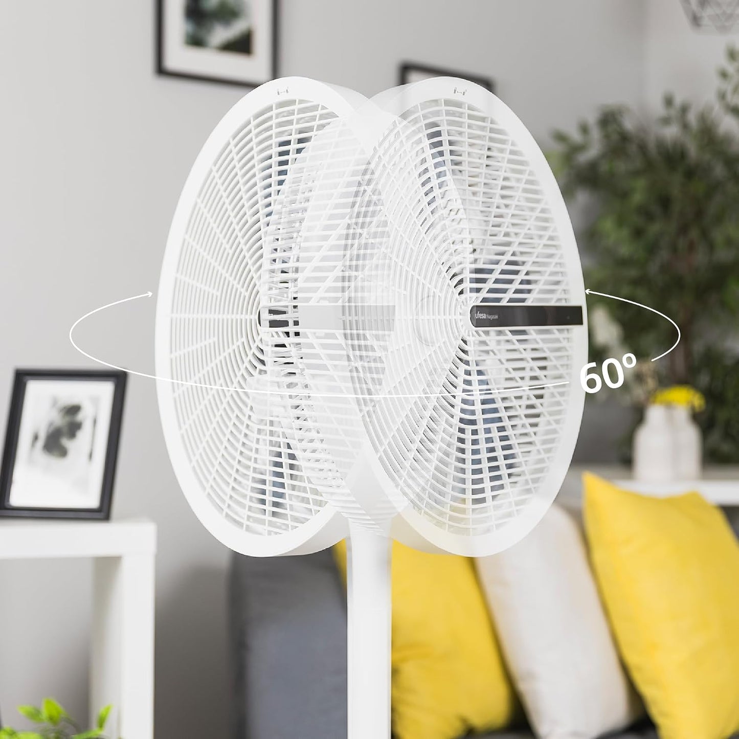  Ufesa Ventilateur Sur Pied Nagasaki Ultra‑Silencieux 28W, Écran Tactile LED, Moteur Brushless, Compact Et Pliable, 12 Vitesses, 3 Modes, Oscillation 90º, Hauteur Réglable, Télécommande