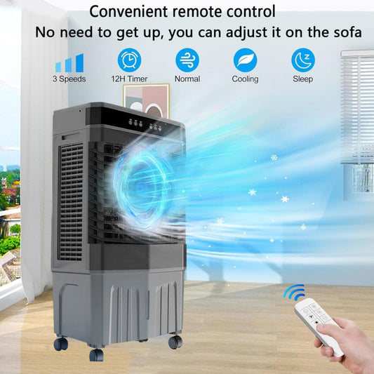 GENERIC Ventilateur De Refroidisseur D'air Portable, Refroidisseur évaporatif à 3 Vitesses Avec Oscillation Et Minuterie, Humidificateur De Brime Silencieux Pour La Chambre De Bureau à Domicile, Conception De