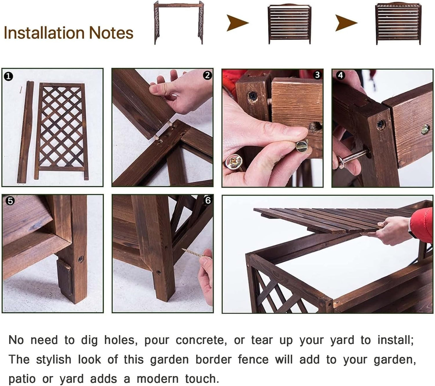 GENERIC Cloison De Séparation Extérieure En Bois Pour Climatiseur - Cache-pot De Fleurs - Grilles De Protection Pour Unités AC - Brise-vue Pour Jardin Et Terrasse.
