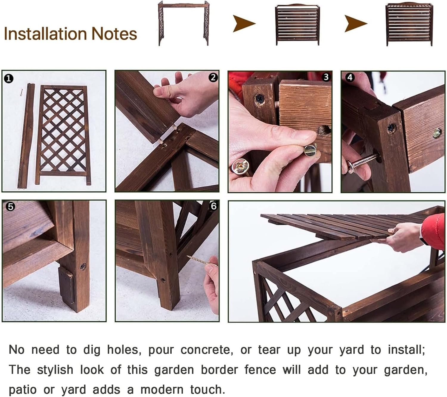 GENERIC Cloison De Séparation Extérieure En Bois Pour Climatiseur - Cache-pot De Fleurs - Grilles De Protection Pour Unités AC - Brise-vue Pour Jardin Et Terrasse.