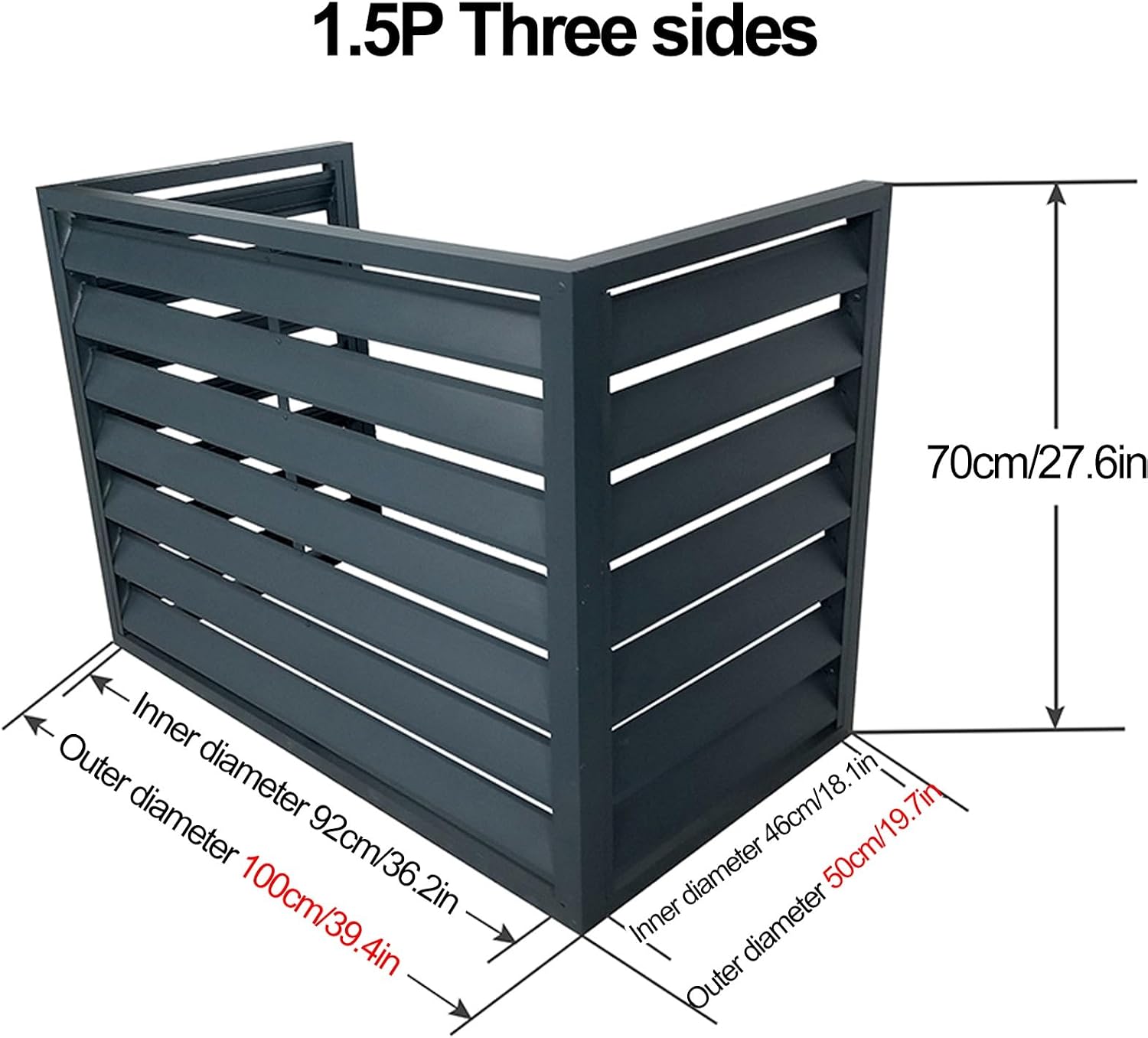  Housse En Métal Pour Climatiseur Extérieur – Cage HVAC Résistante Aux Intempéries Pour Condensateur AC Et Protection De Pompe à Chaleur 100 X 50 X 70 Cm