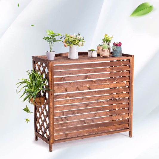  Couverture De Climatiseur En Bois Massif, écran De Confidentialité, Grille De Protection Pour Climatiseur Et Pompe à Chaleur, Support De Décoration De Jardin Robuste, Pré
