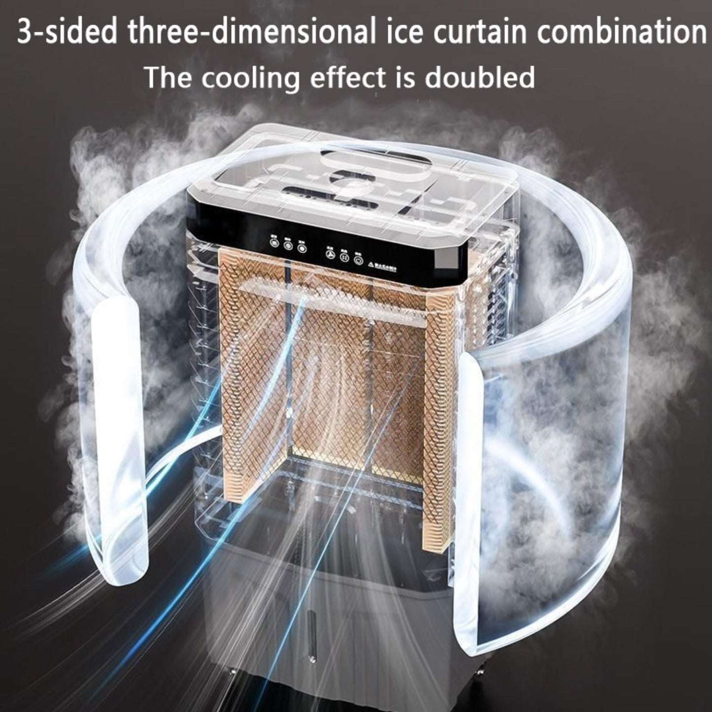 GENERIC Ventilateur De Refroidisseur D'air Portable, Refroidisseur évaporatif à 3 Vitesses Avec Oscillation Et Minuterie, Humidificateur De Brime Silencieux Pour La Chambre De Bureau à Domicile, Conception De
