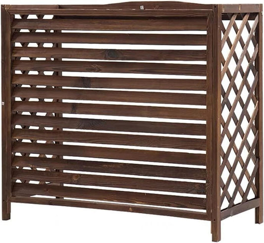 GENERIC Housse En Bois Massif Pour Climatiseur – Clôture D'intimité Extérieure, Stores Pour Unités AC, Protection Contre La Condensation, Boîtier De Poubelle, Support De Fleurs Décoratif Et élégant