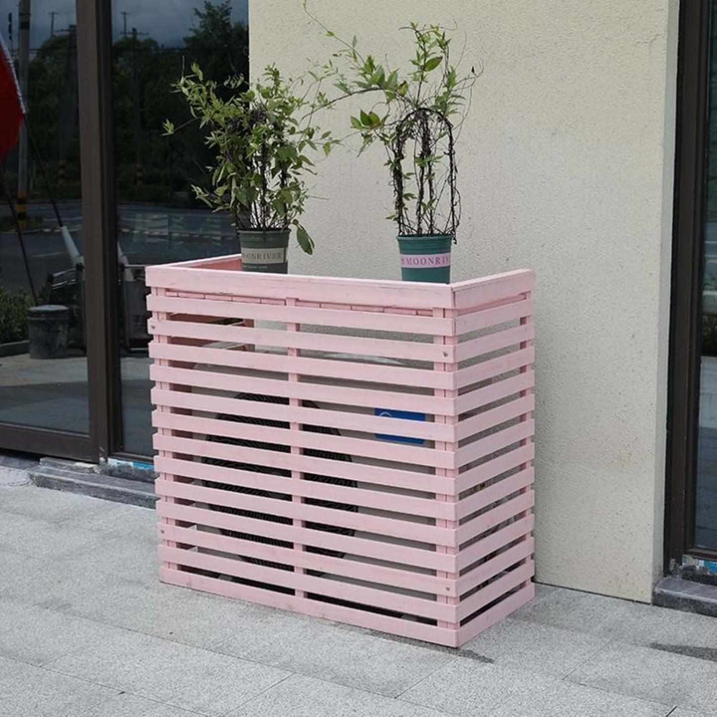  Ivholz Housse De Protection Pour Climatiseur Extérieur – Brise-vue élégant Résistant Aux Intempéries Pour Climatiseurs Centraux – Volets Décoratifs De Haute Qualité Pour Cacher L'équipement Extérieur