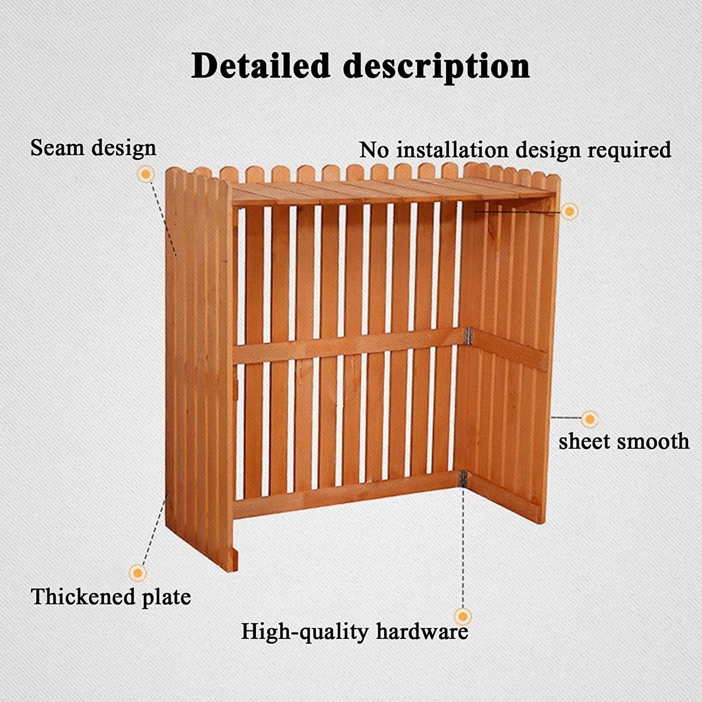 GENERIC Clôture Robuste Pour Climatiseur, Protection De L'intimité Et De La Protection Extérieures, Couleur Palissandre, Housse De Protection En Bois De Condensateur Pour L'extérieur, Cachez Votre Climatiseur