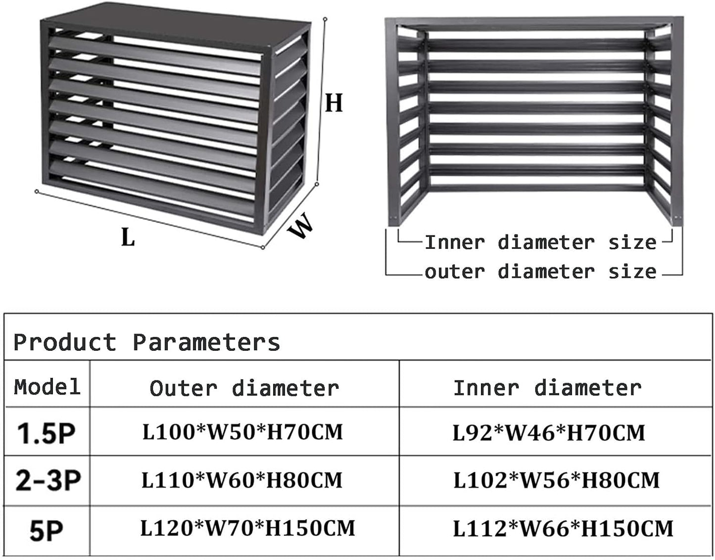  Housse De Protection Pour Climatiseur Extérieur – Avec Porte-fleurs Et Volets à Persiennes En Aluminium Résistant Aux Intempéries (marron)
