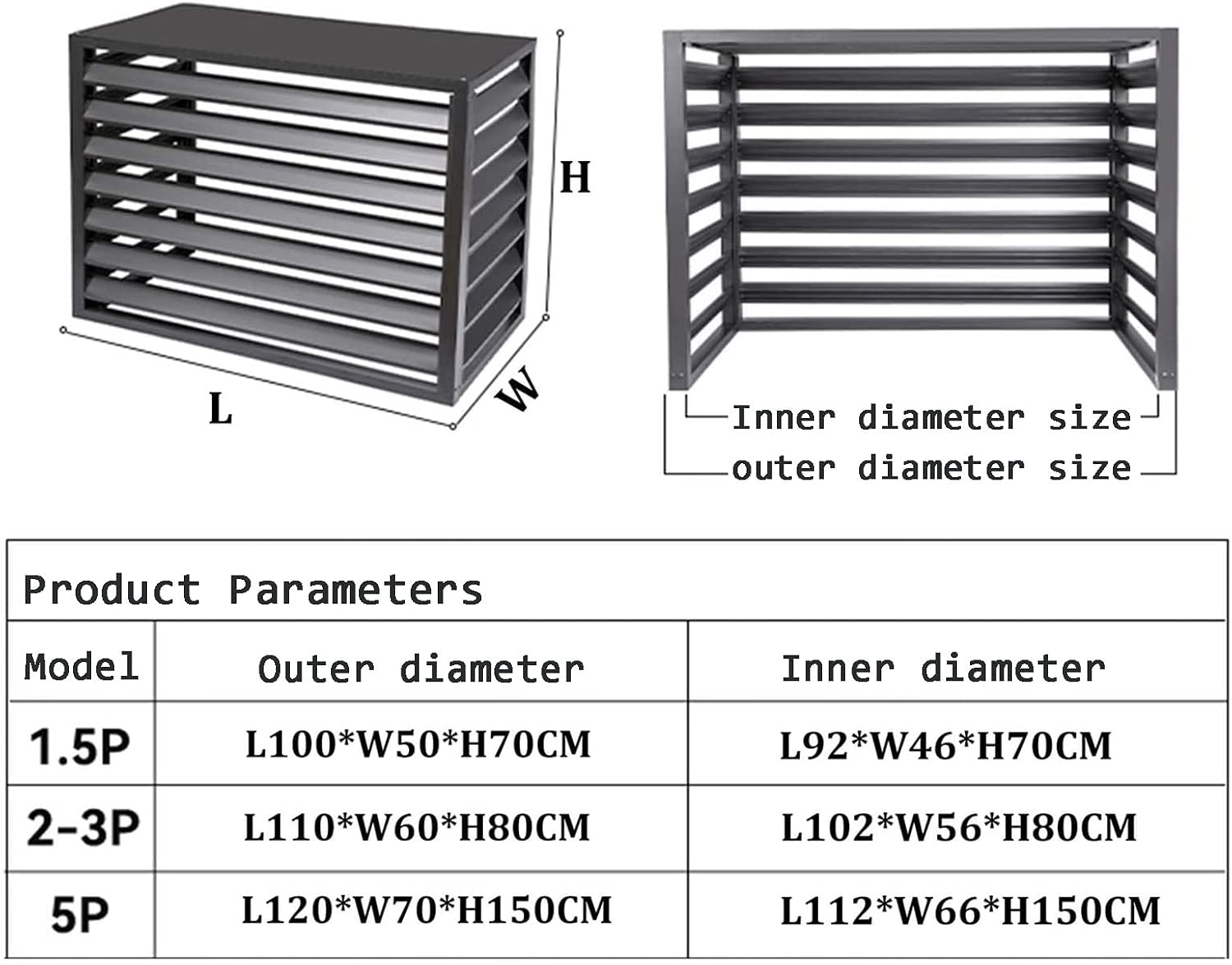  Housse De Protection Pour Climatiseur Extérieur – Avec Porte-fleurs Et Volets à Persiennes En Aluminium Résistant Aux Intempéries (marron)