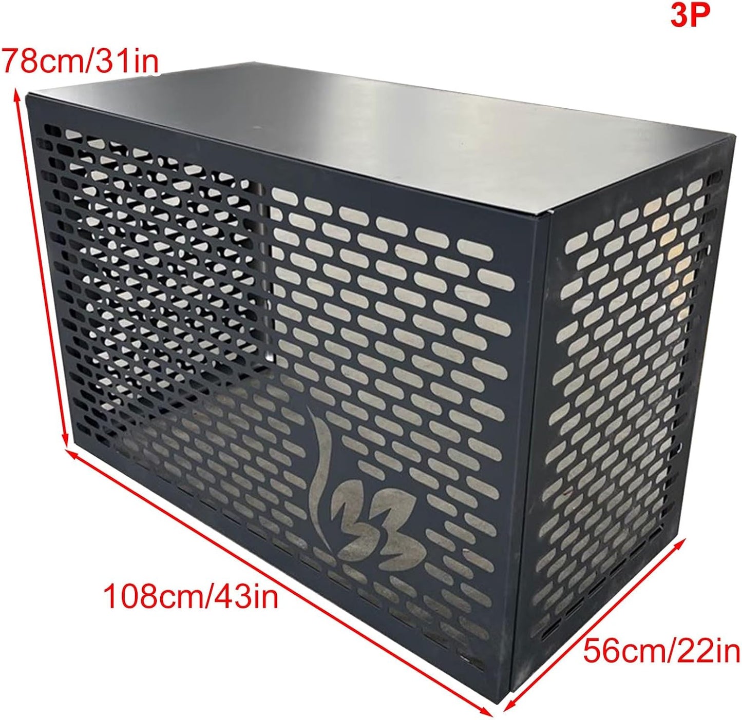 GENERIC Clôture De Climatiseur Extérieur à 4 Panneaux En Alliage D'aluminium Pour Unité Extérieure Résistante Aux Intempéries 108 X 56 X 78 Cm – Et Solution élégante.