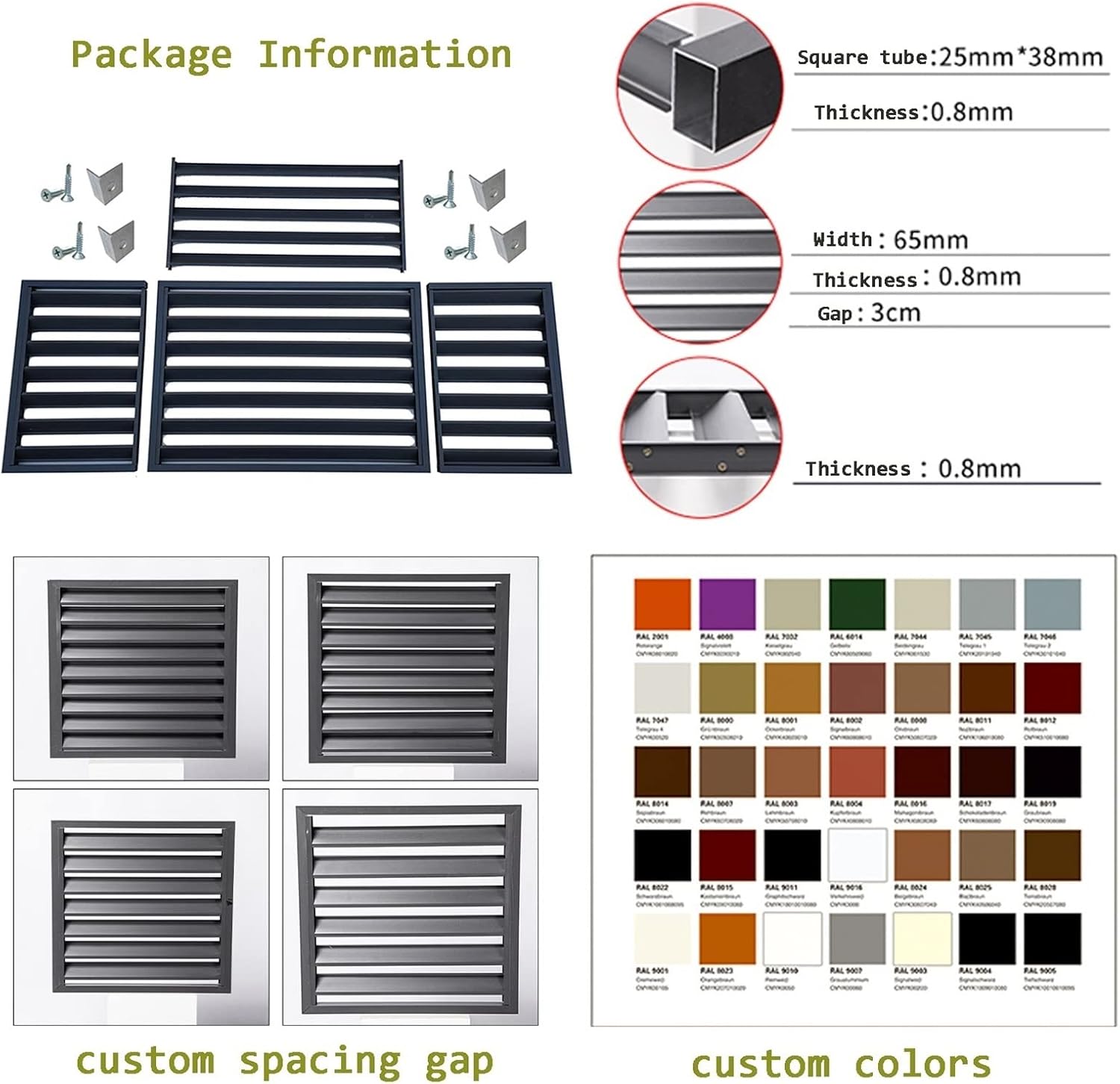 GENERIC Écran De Clôture Pour Climatiseur Extérieur – Coque En Alliage D'aluminium Pour Unités De Climatisation Et Volets De Support De Fleurs – Support De Plante En Métal (marron)