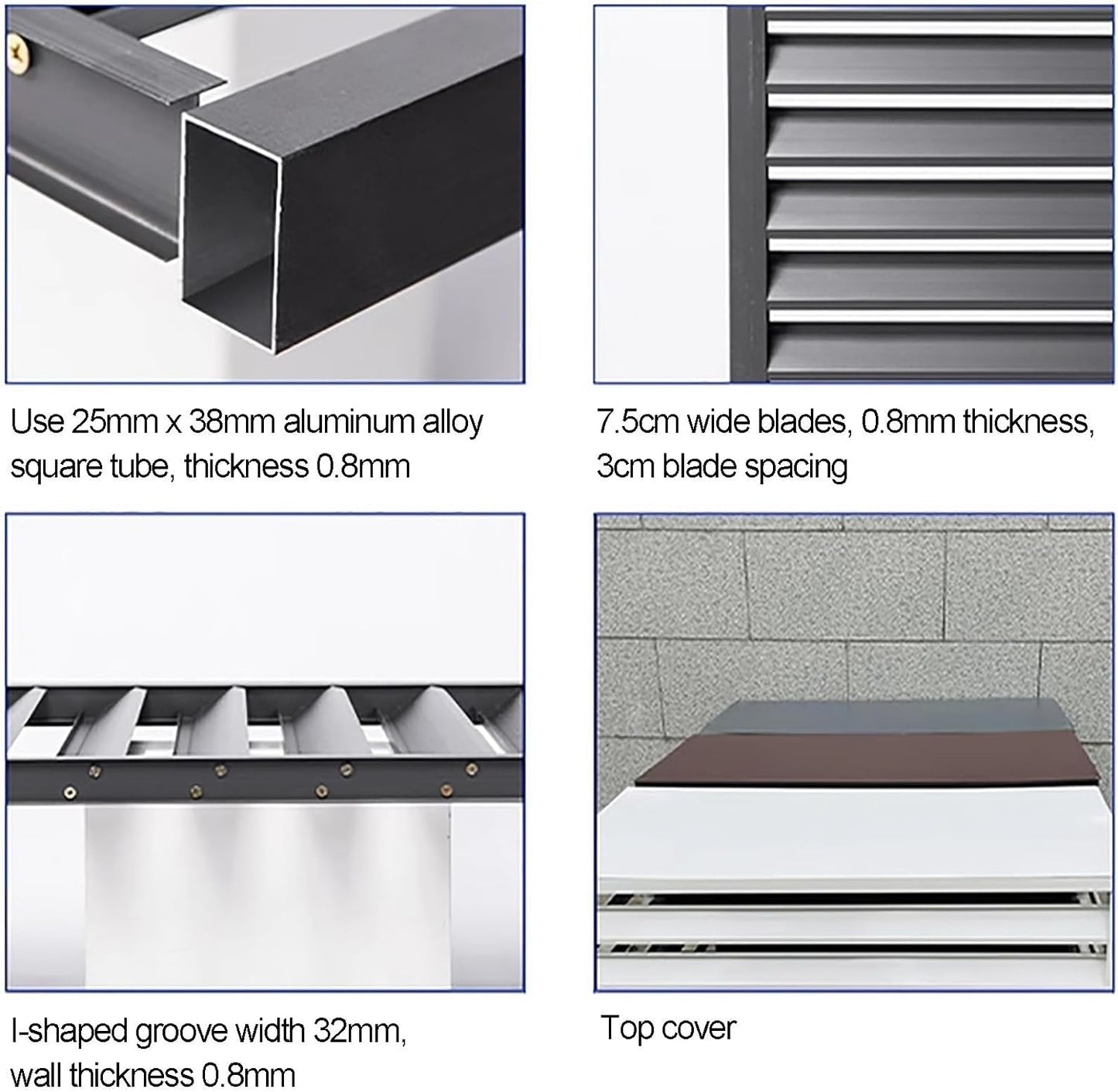 GENERIC Protection De Clôture Pour Climatiseur Extérieur – Boîtier De Protection Pour Unités De Climatisation Et Poubelles, Support Polyvalent Pour Plantes, Gris (110 X 60 X 80 Cm)