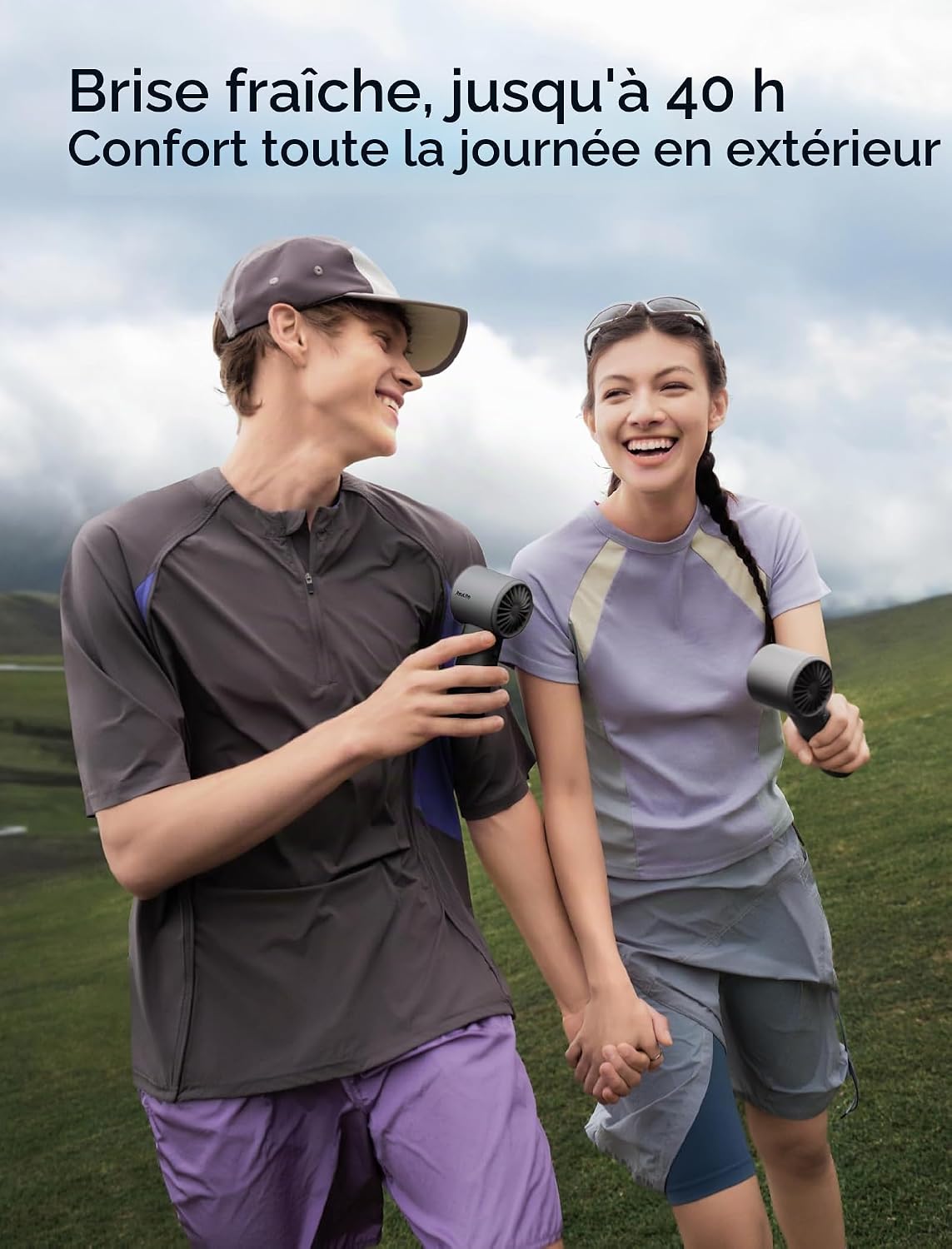  JISULIFE Ventilateur Portable à Main,Mini Ventilateur Turbo Réglable En Vitesse(de 1 à 100),Batterie De 5000mAh Avec Corps En Métal,Affichage Numérique,pour Femmes Hommes Voyage/Extérieur-Gris