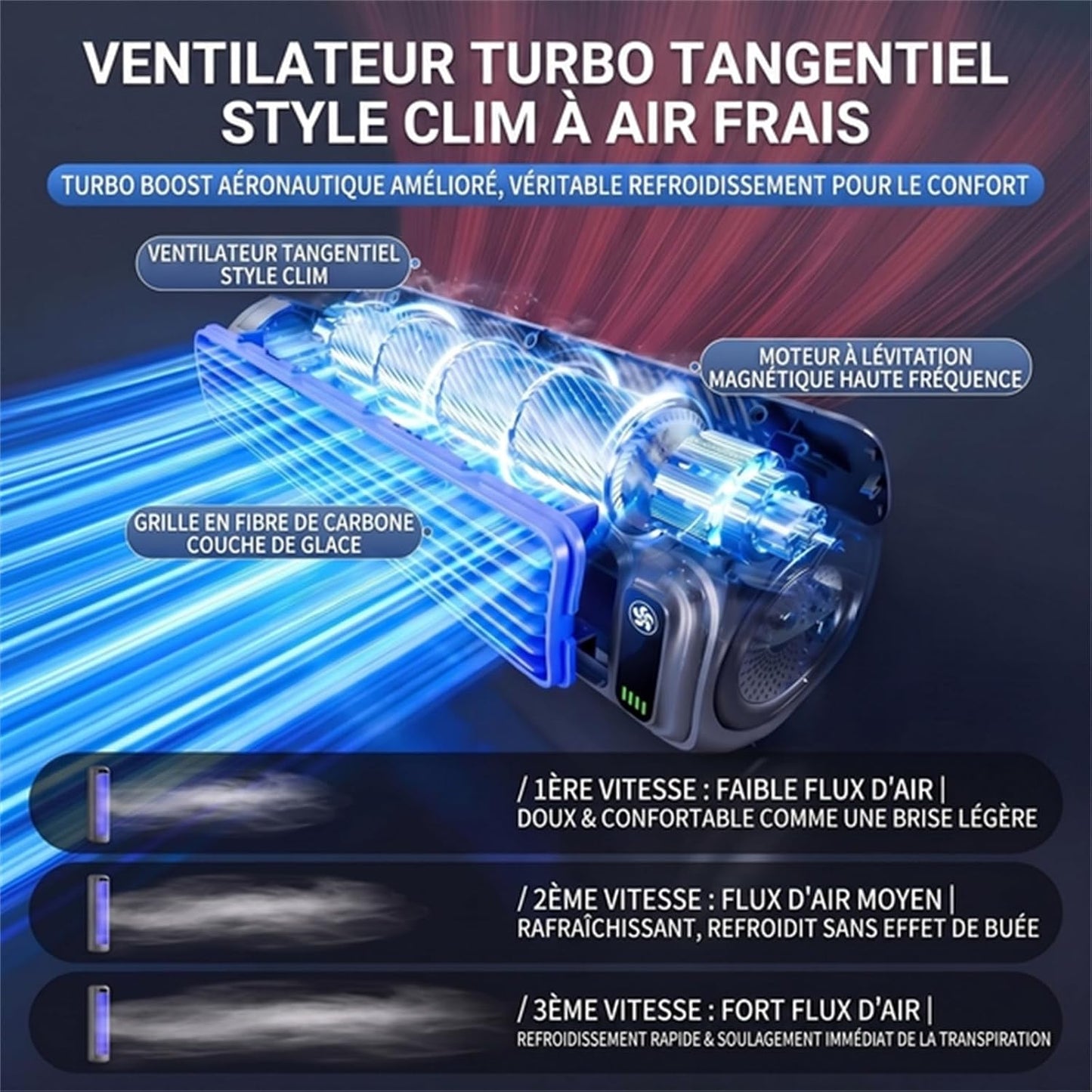  Climatiseur Sans Évacuation Rechargeable Sans Fil Silencieux | Format Compact Avec Batterie Intégrée Pour Un Usage Flexible, Idéal Sur Une Table De Nuit Ou Un Bureau