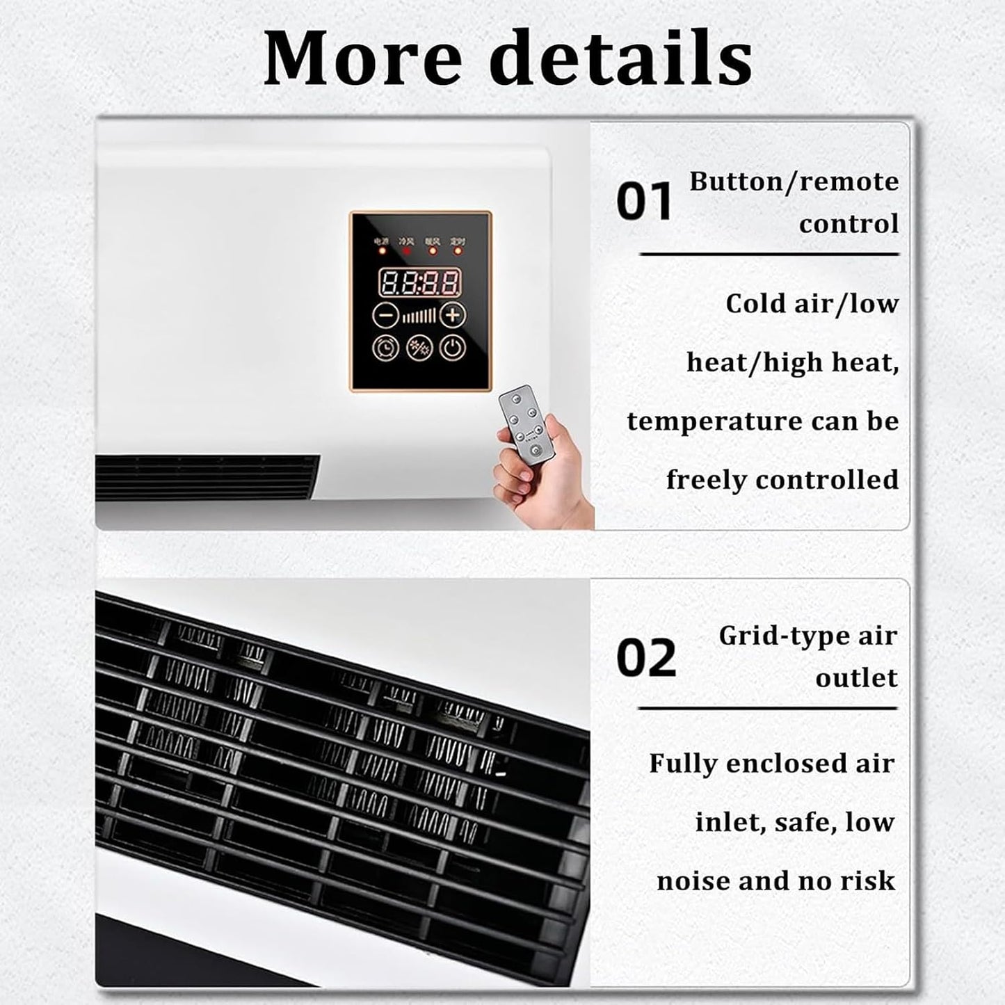 GENERIC Climatiseur Portable Sans Conduit – Support Mural 3 En 1 Avec Ventilateur Sans Pales Et Télécommande, Refroidissement Ultra Silencieux, Facile à Installer Pour La Maison Et La Chambre à Coucher