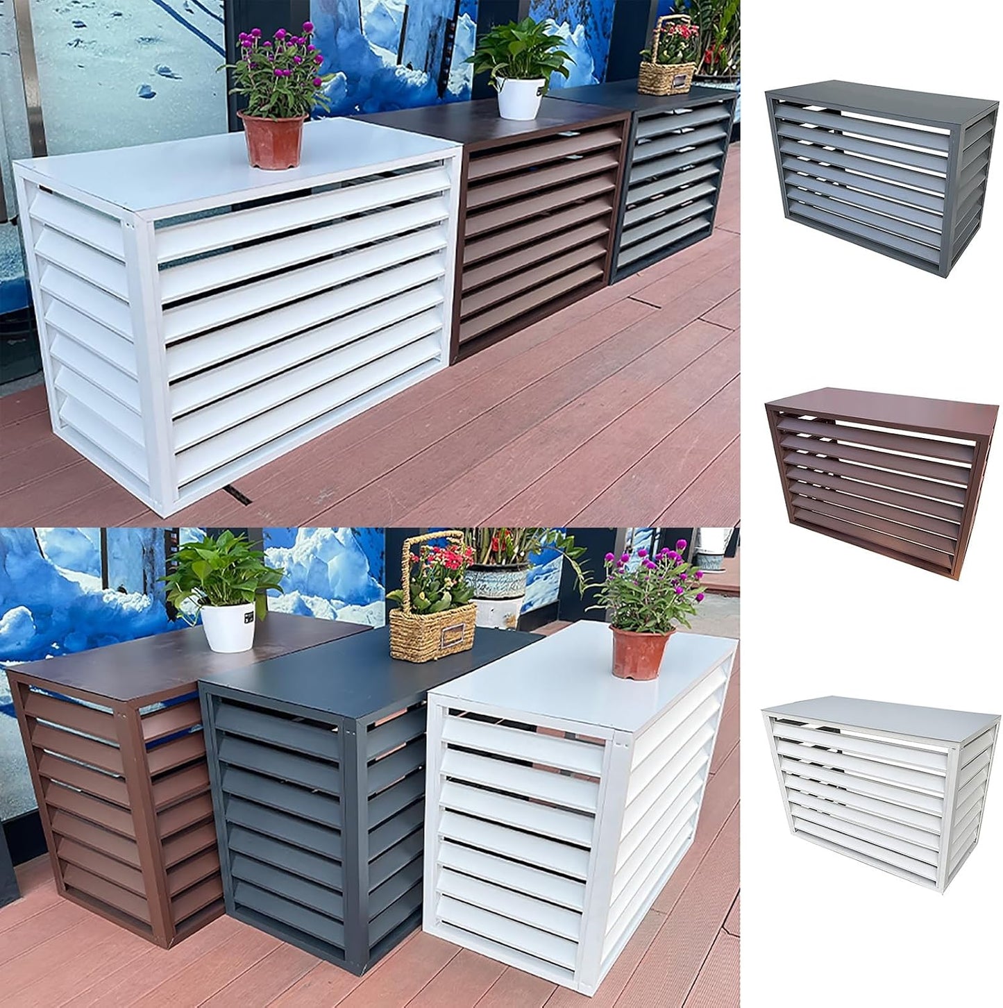  Housse Pour Climatiseur Extérieur – Housse En Aluminium Pour Unité De Climatisation Pour Une Utilisation En Extérieur, Protège Contre Les Feuilles Et Les Débris, Idéale Pour Les Clôtures Et