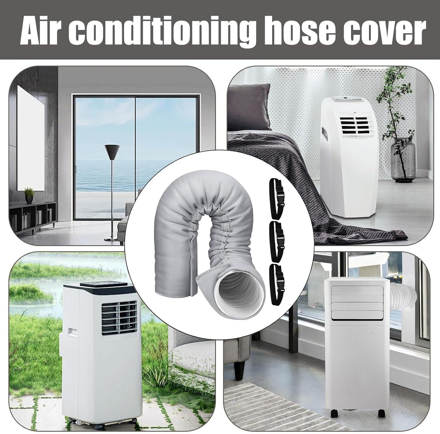  Housse Isolante Pour Tuyau De Climatiseur Portable Avec 3 Sangles Ajustable | Isolation Tuyau Clim Portable été, Isolation Thermique, Convient Pour Hiver, Extérieur, Camping-car, Garage Et Maison