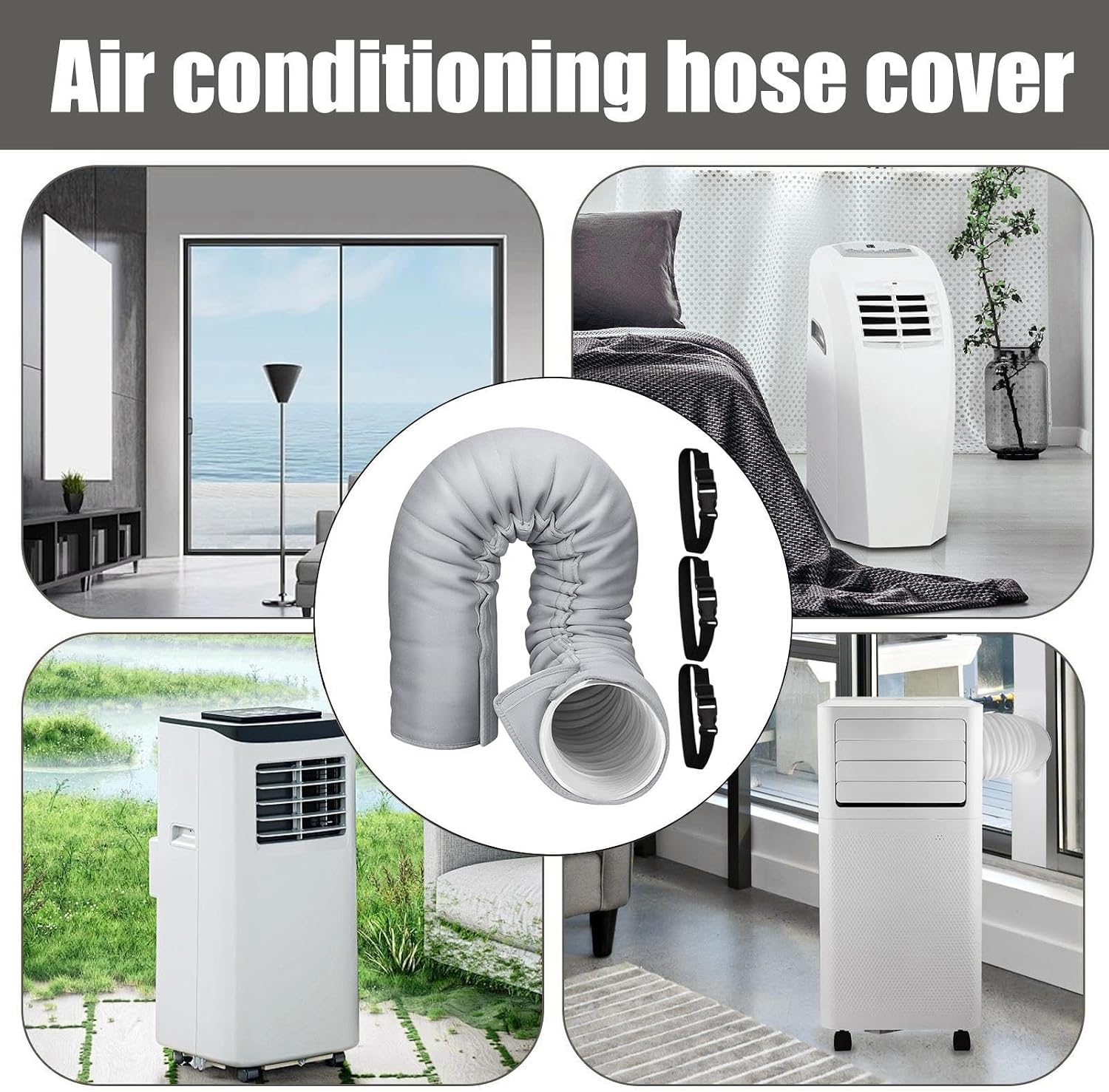  Housse Isolante Pour Tuyau De Climatiseur Portable Avec 3 Sangles Ajustable | Isolation Tuyau Clim Portable été, Isolation Thermique, Convient Pour Hiver, Extérieur, Camping-car, Garage Et Maison