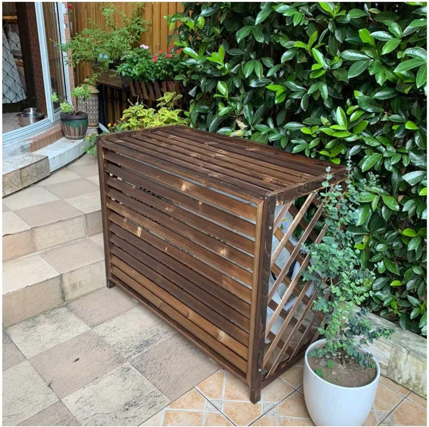  Grilles De Protection Pour Climatiseurs Et Pompes à Chaleur, Volets De Protection Pour Climatisation, Cadre De Protection En Bois Pour Climatisation, Facile à Installer