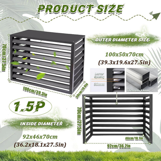 GENERIC Housse De Protection En Aluminium Pour Climatiseur - Résistant Aux Intempéries - Clôture Extérieure Et Condensateur De Protection - Assemblage Facile Pour Toutes Les Saisons
