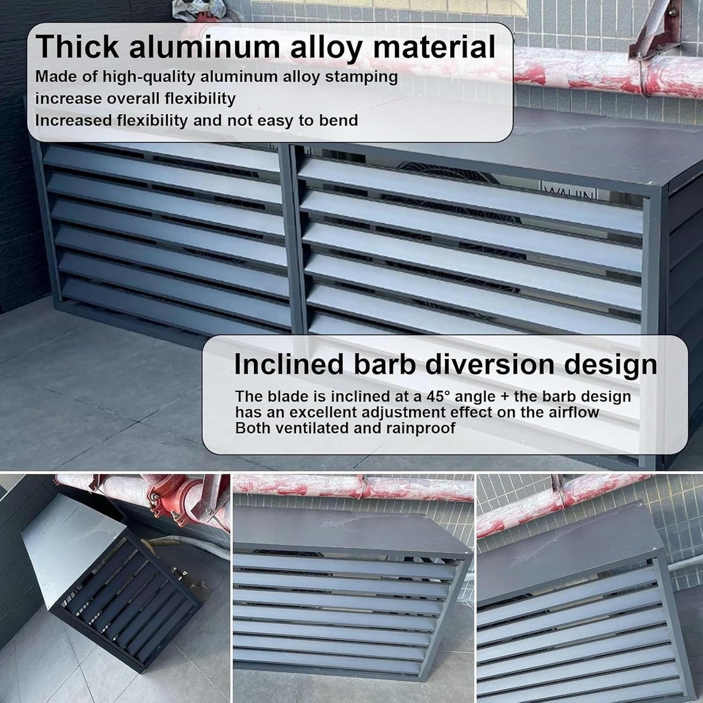  Housse Antivol Robuste En Aluminium Pour Climatiseur, Mini Climatiseur Extérieur, Réduction Du Bruit, Ion Résistant Aux Intempéries Pour Climatiseurs