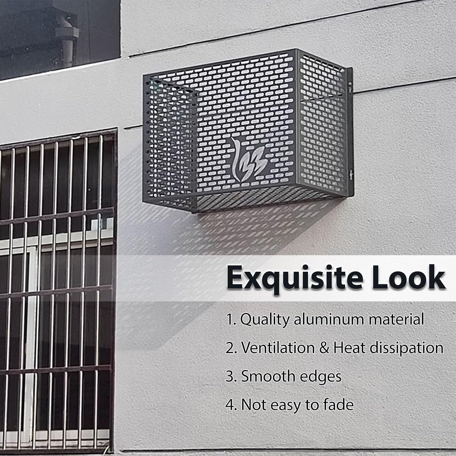 GENERIC Housse En Aluminium Pour Climatiseur Extérieur Et Support De Fleurs, Clôture Résistante Aux Intempéries Pour Unités Extérieures, Protection élégante, Dimensions : 109 X 56 X 80 Cm, Couleur : A3