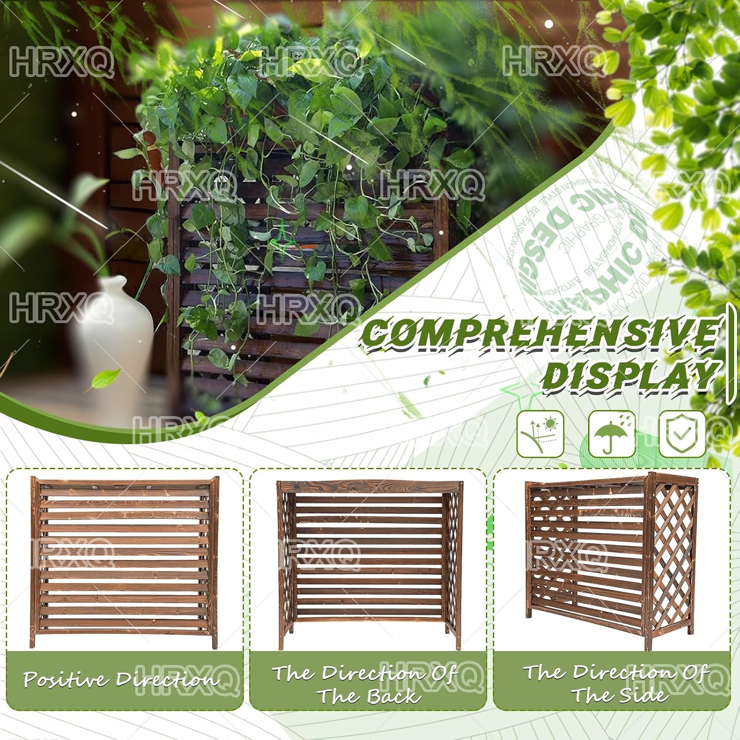  Cache Climatiseur Exterieur Bois Massif Cache Clim Exterieur Planche En Bois Épaissi Climatiseur Unité Extérieure Support De Fleurs Pour Cacher Le Climatiseur (Size : S)